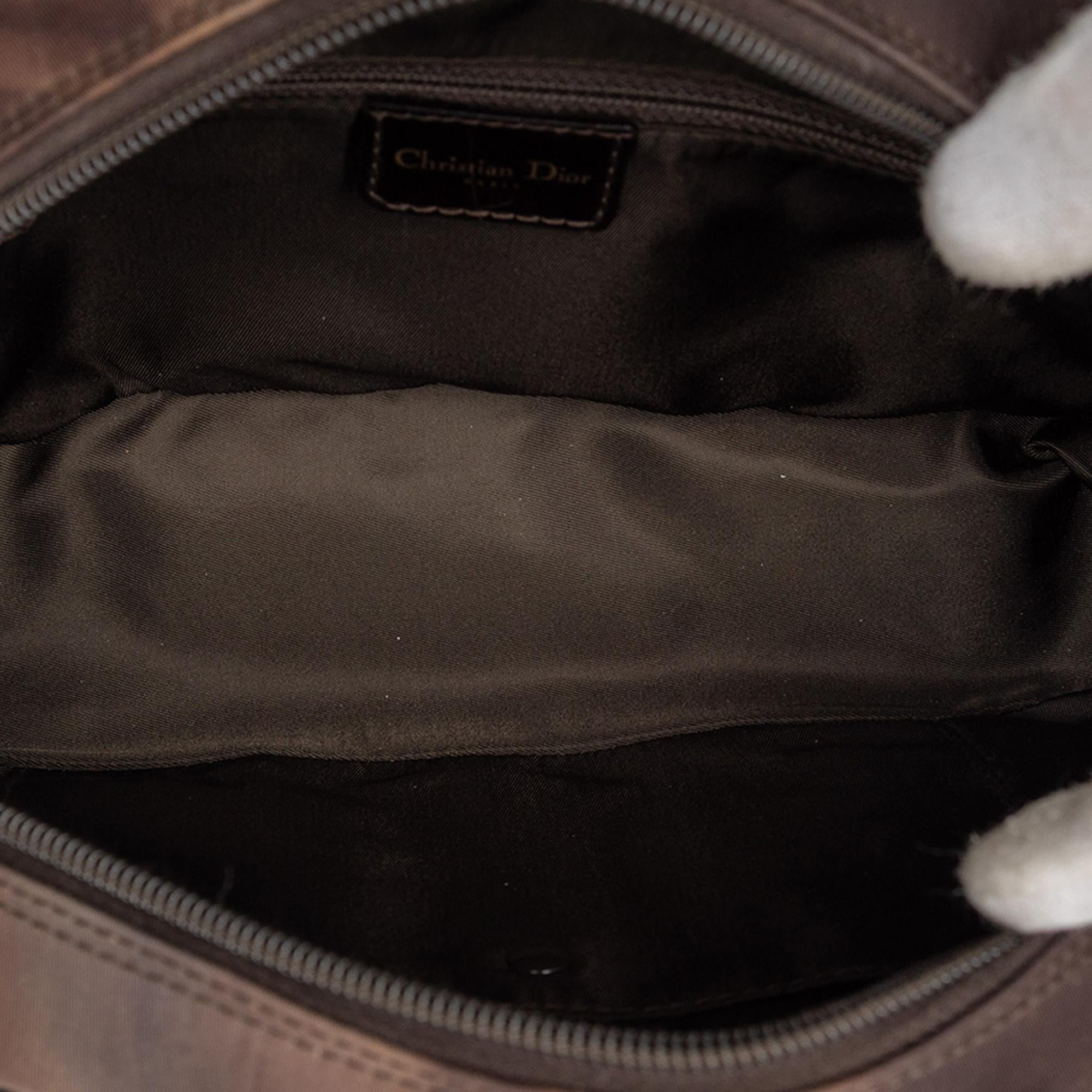Dior Mini Printed Nylon Double Saddle Bowler Bag