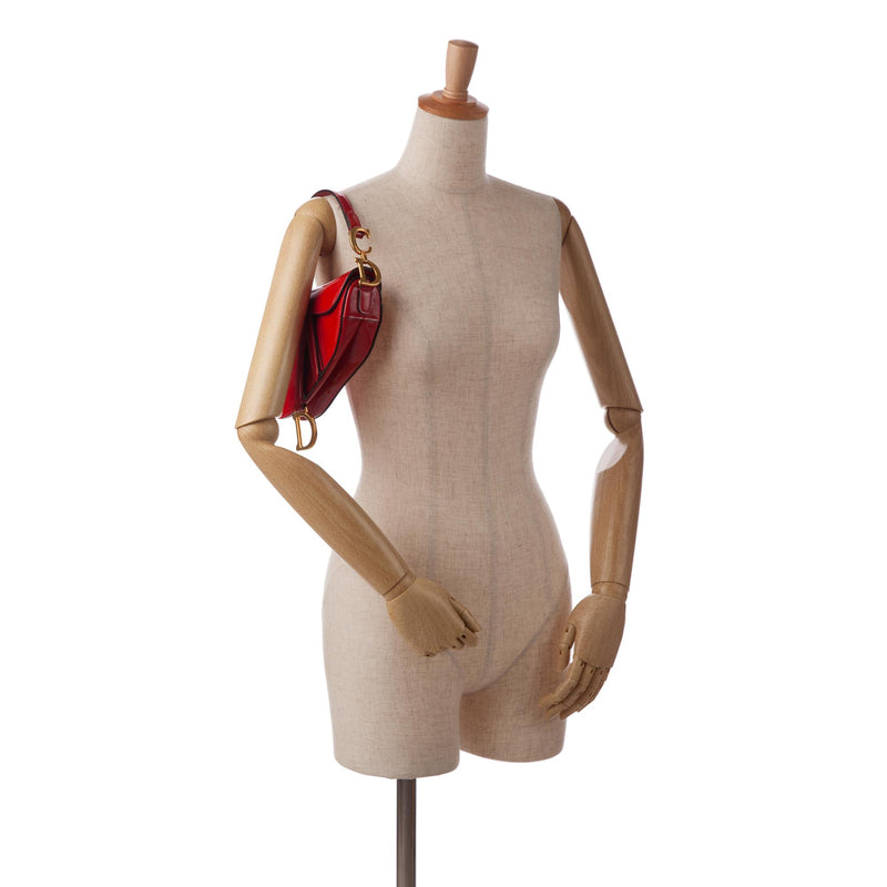 Dior Mini Saddle Patent Shoulder Bag (SHG-sOcB1B)