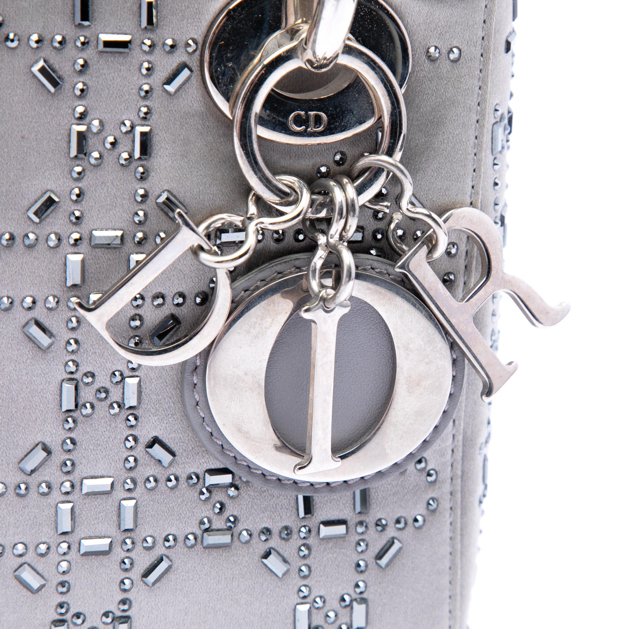 Dior Mini Satin Cannage Crystal Embellished Lady Dior