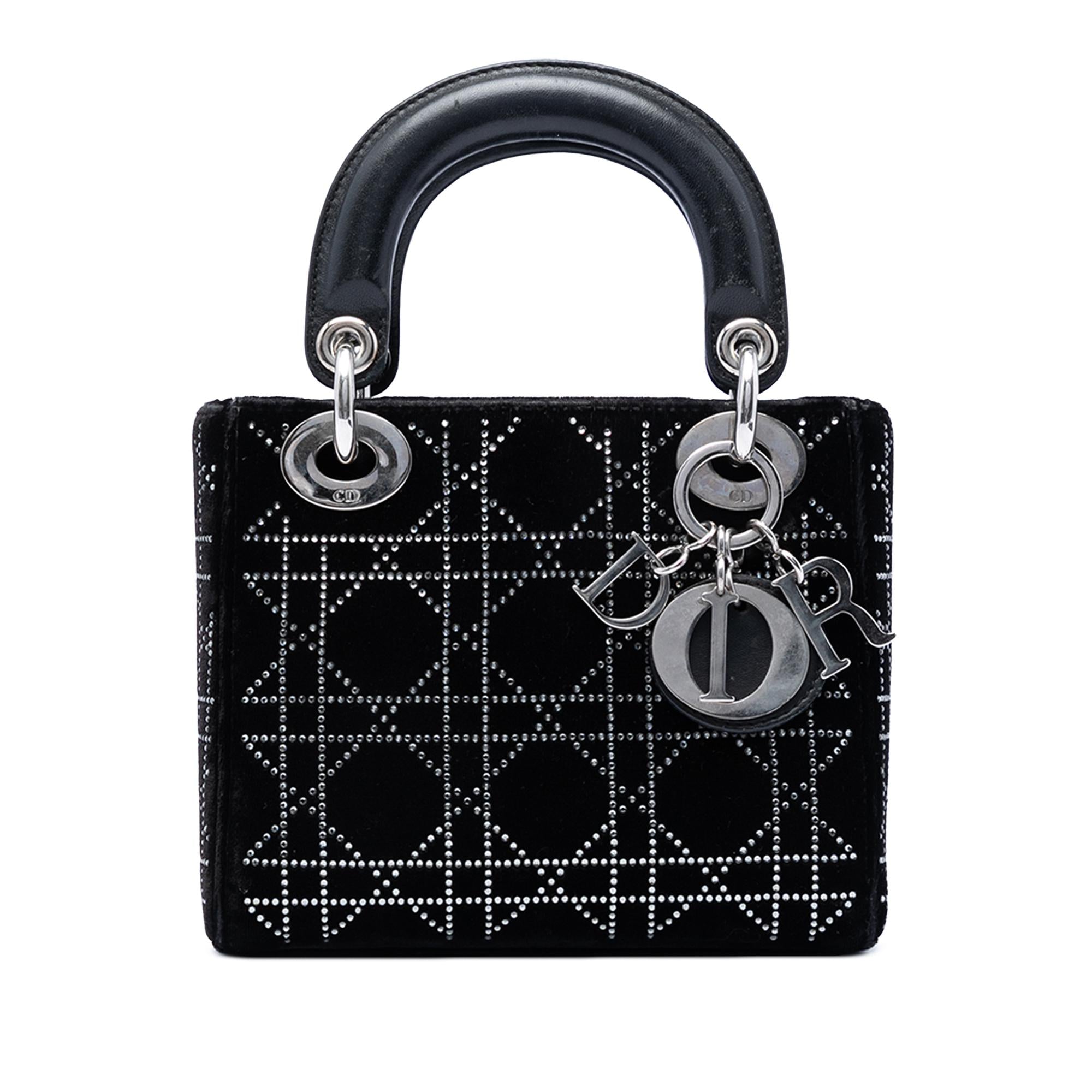 Dior Mini Satin Cannage Crystal Embellished Lady Dior