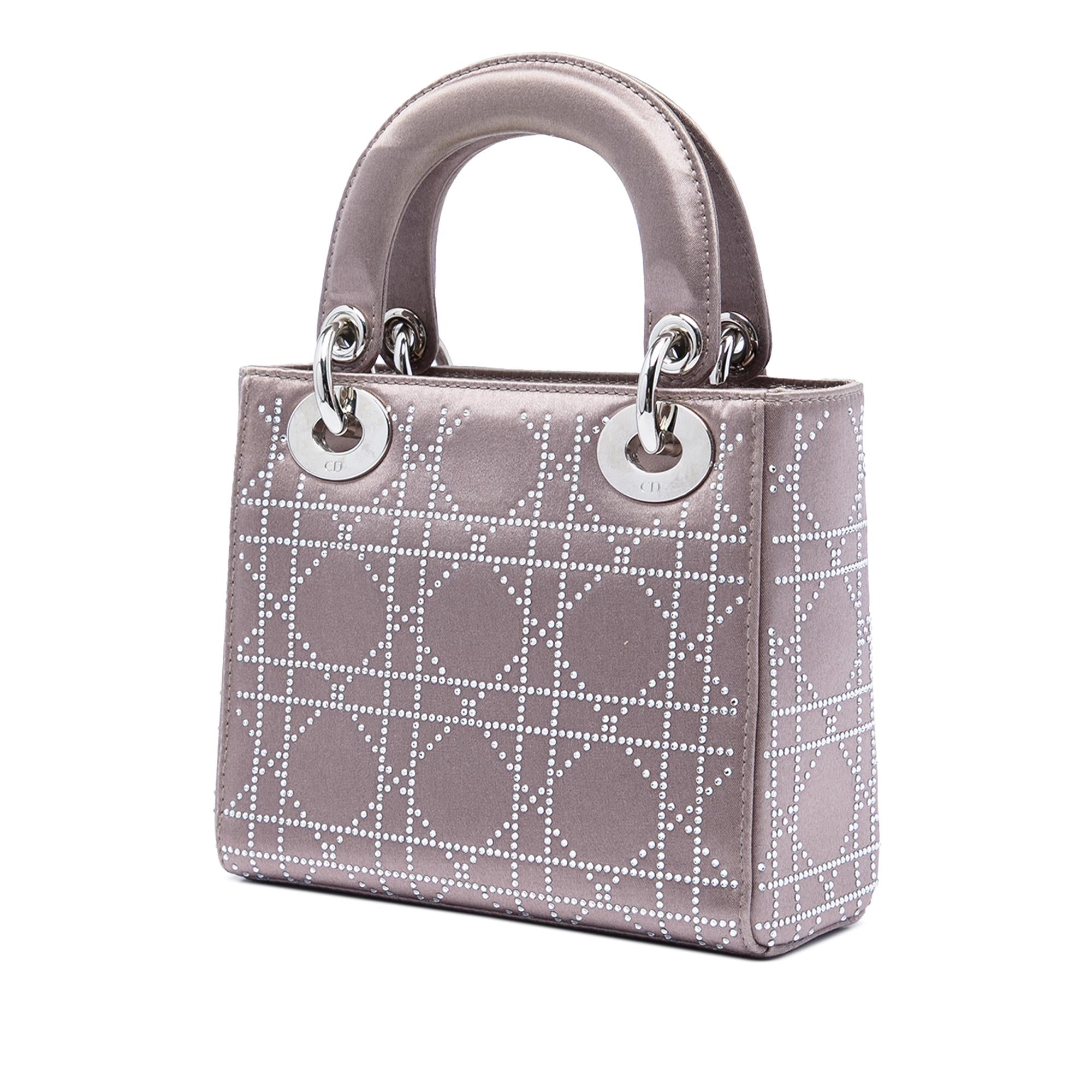 Dior Mini Satin Cannage Crystal Embellished Lady Dior
