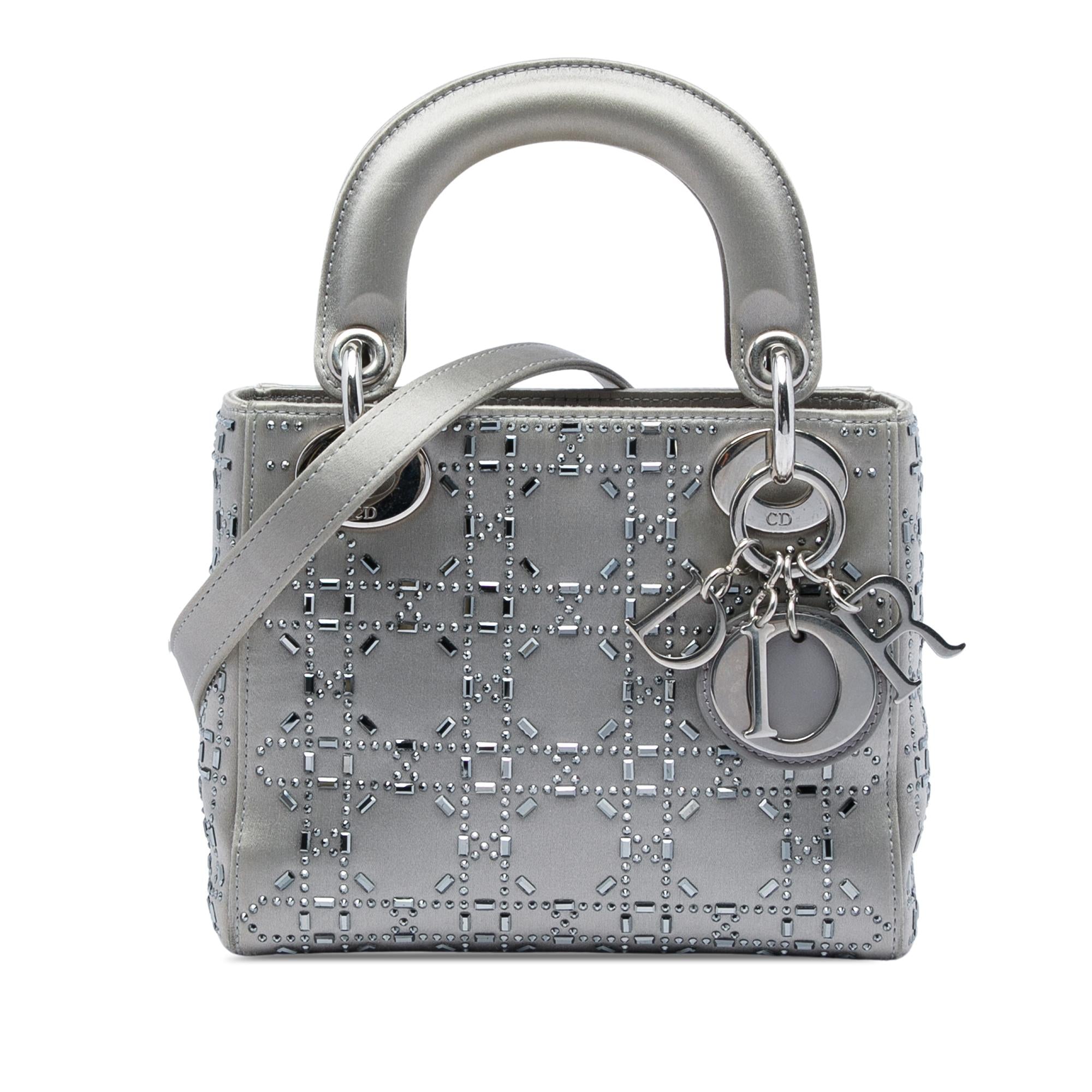 Dior Mini Satin Cannage Crystal Embellished Lady Dior