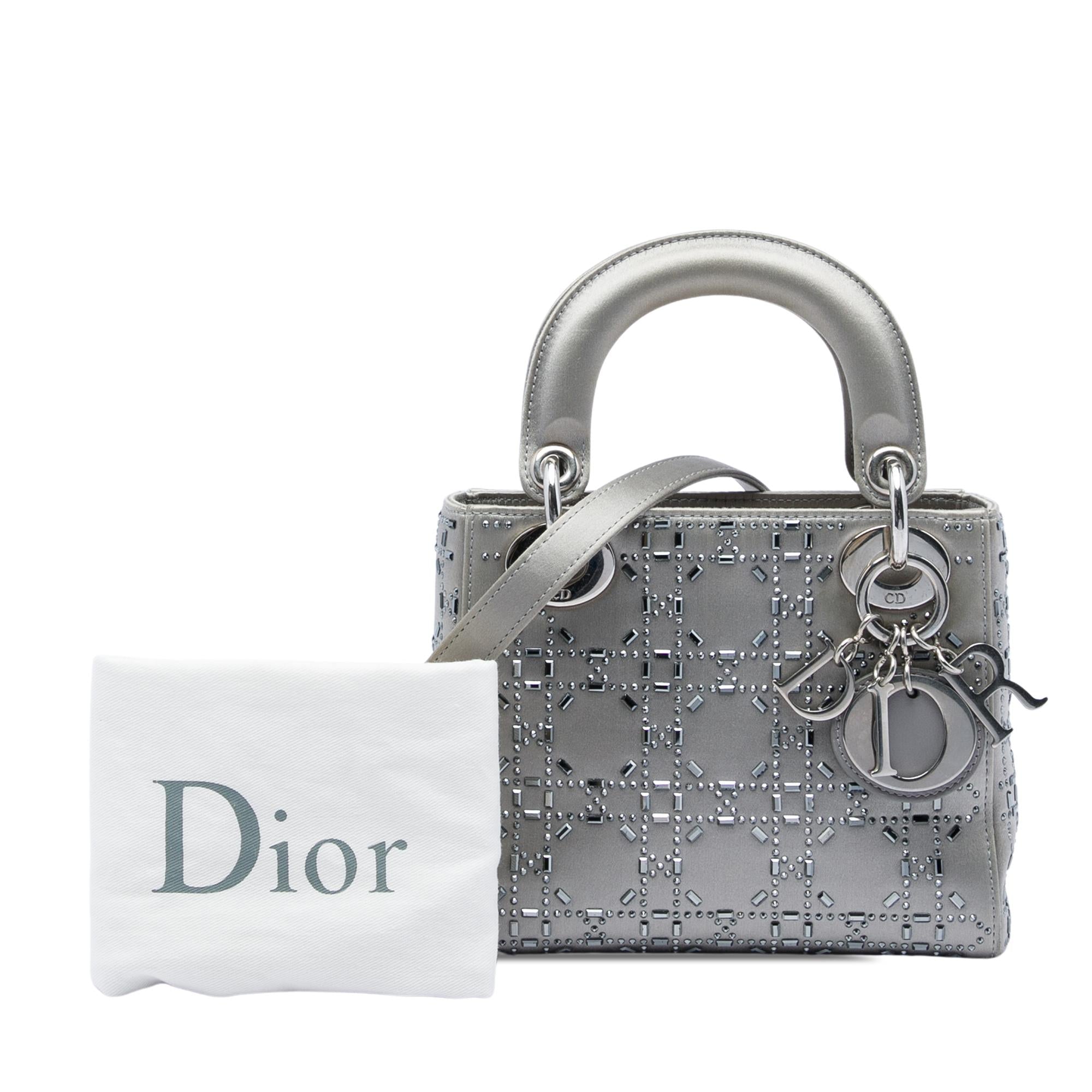 Dior Mini Satin Cannage Crystal Embellished Lady Dior
