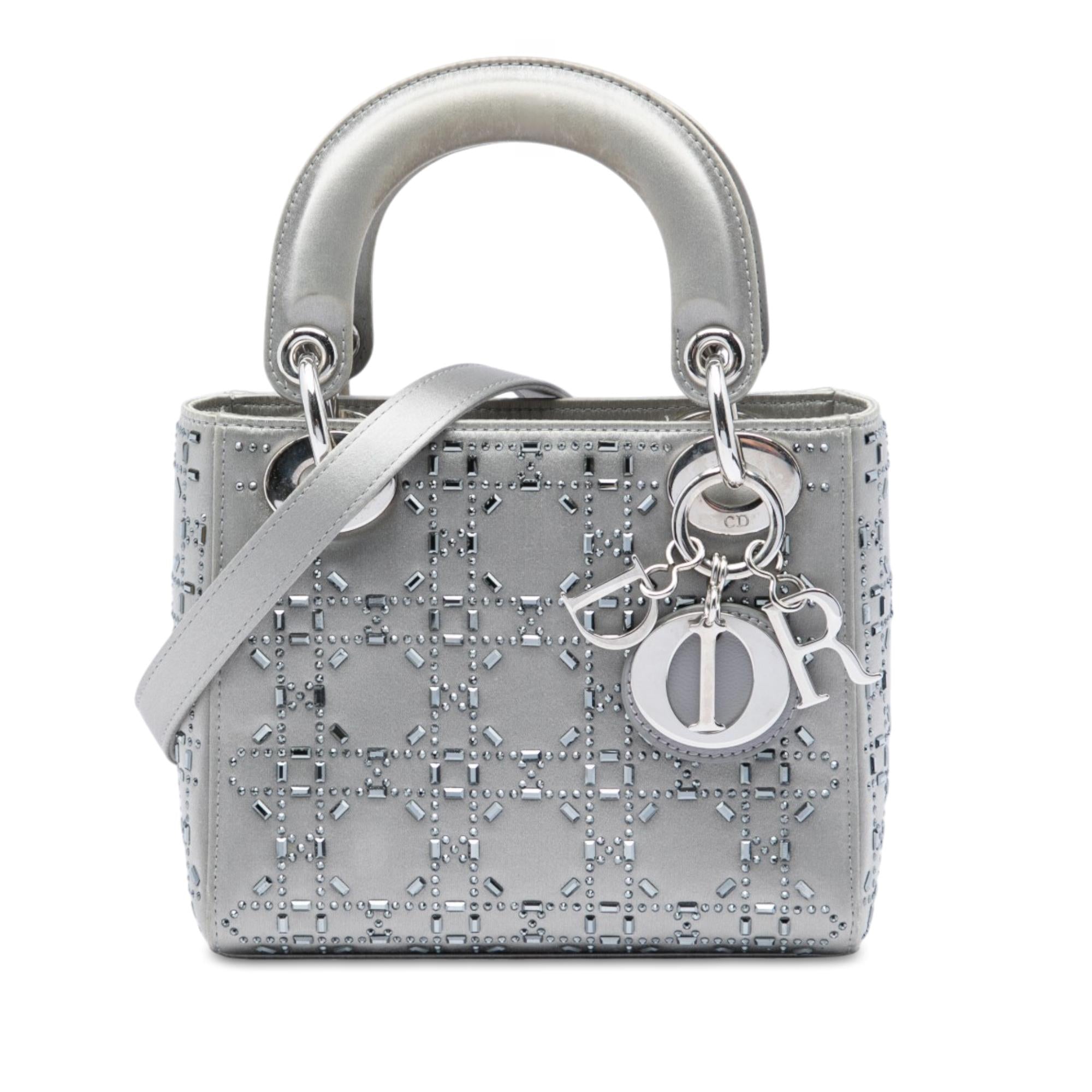 Dior Mini Satin Cannage Crystal Embellished Lady Dior