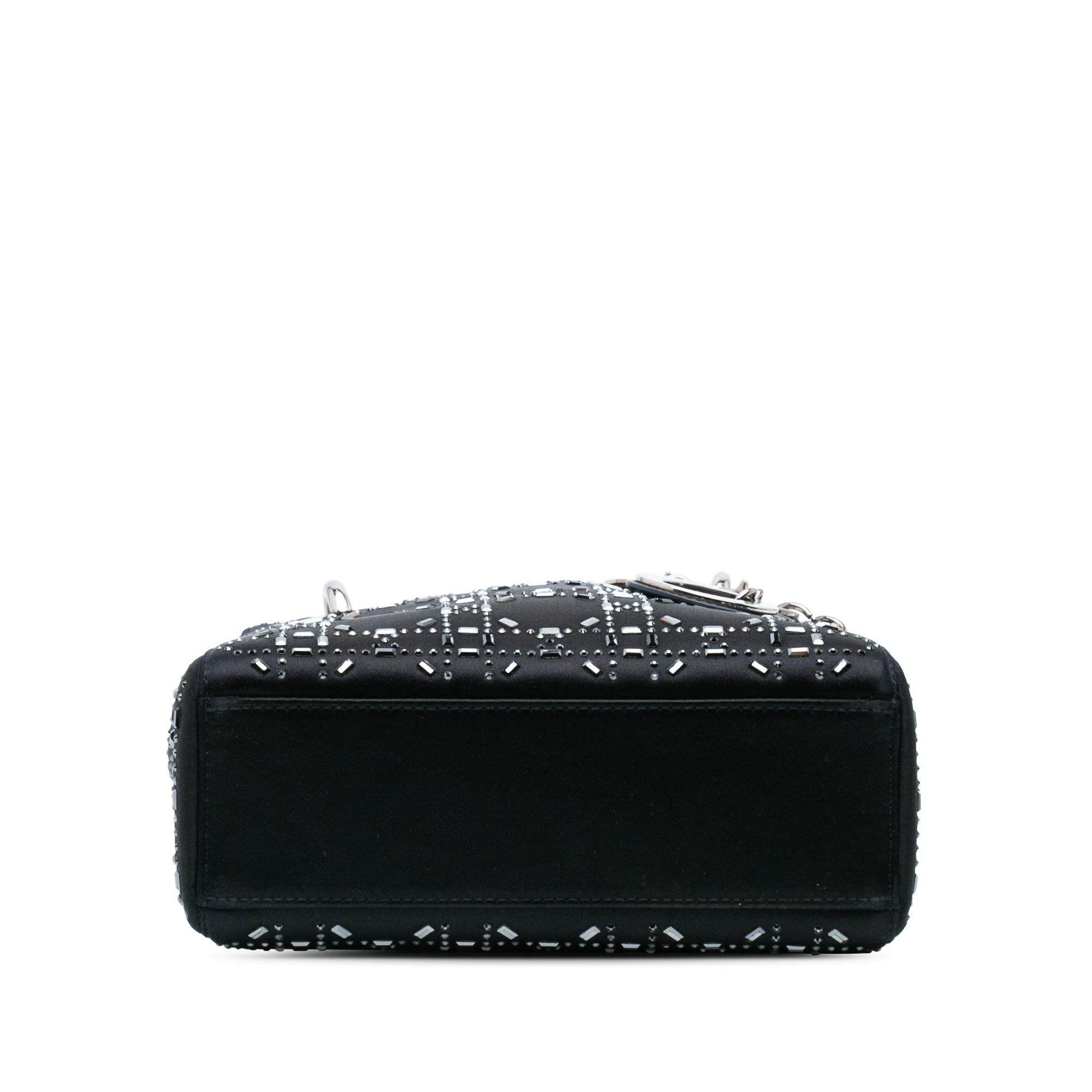 Dior Mini Satin Cannage Strass Crystal Embellished Lady Dior