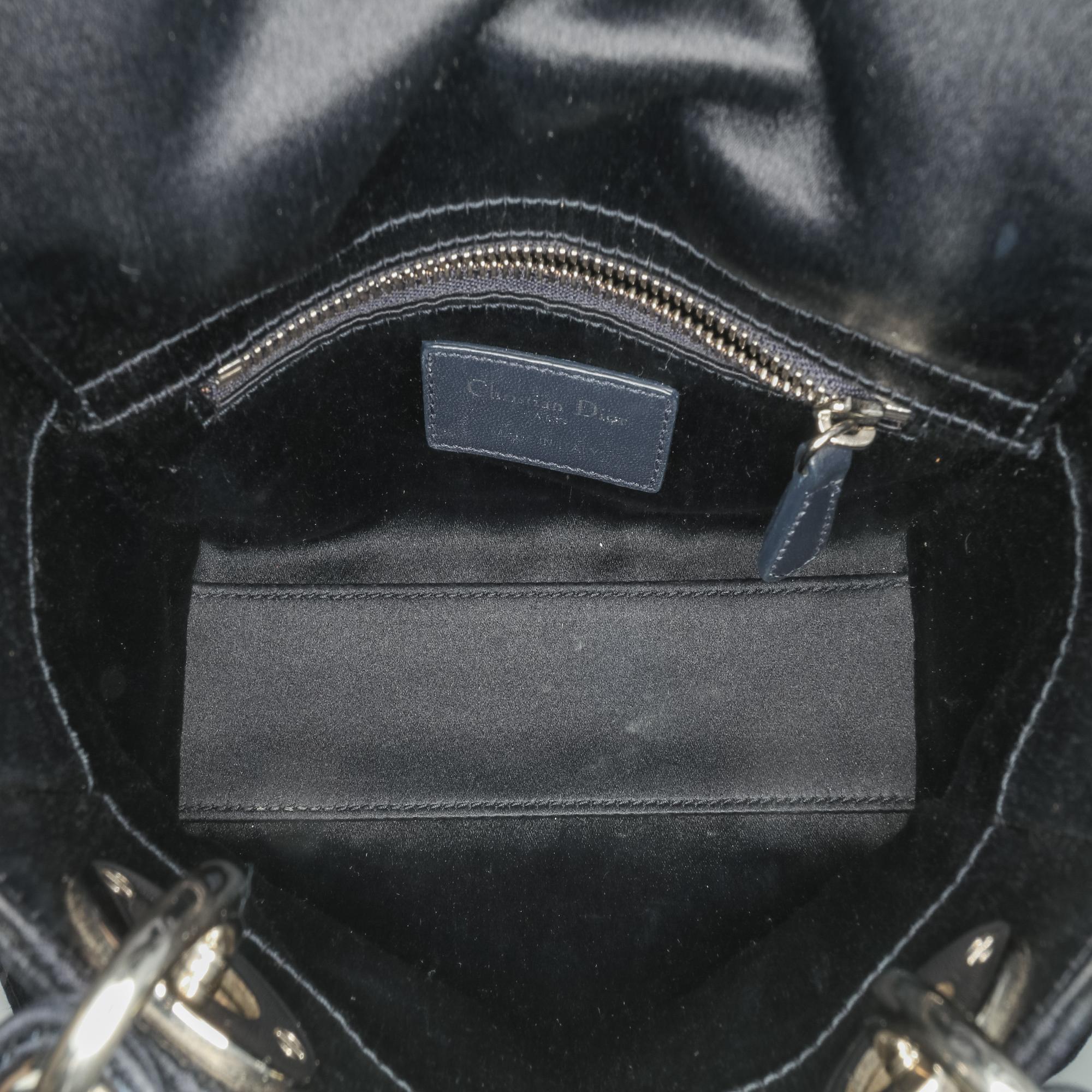 Dior Mini Satin Cannage Strass Crystal Embellished Lady Dior