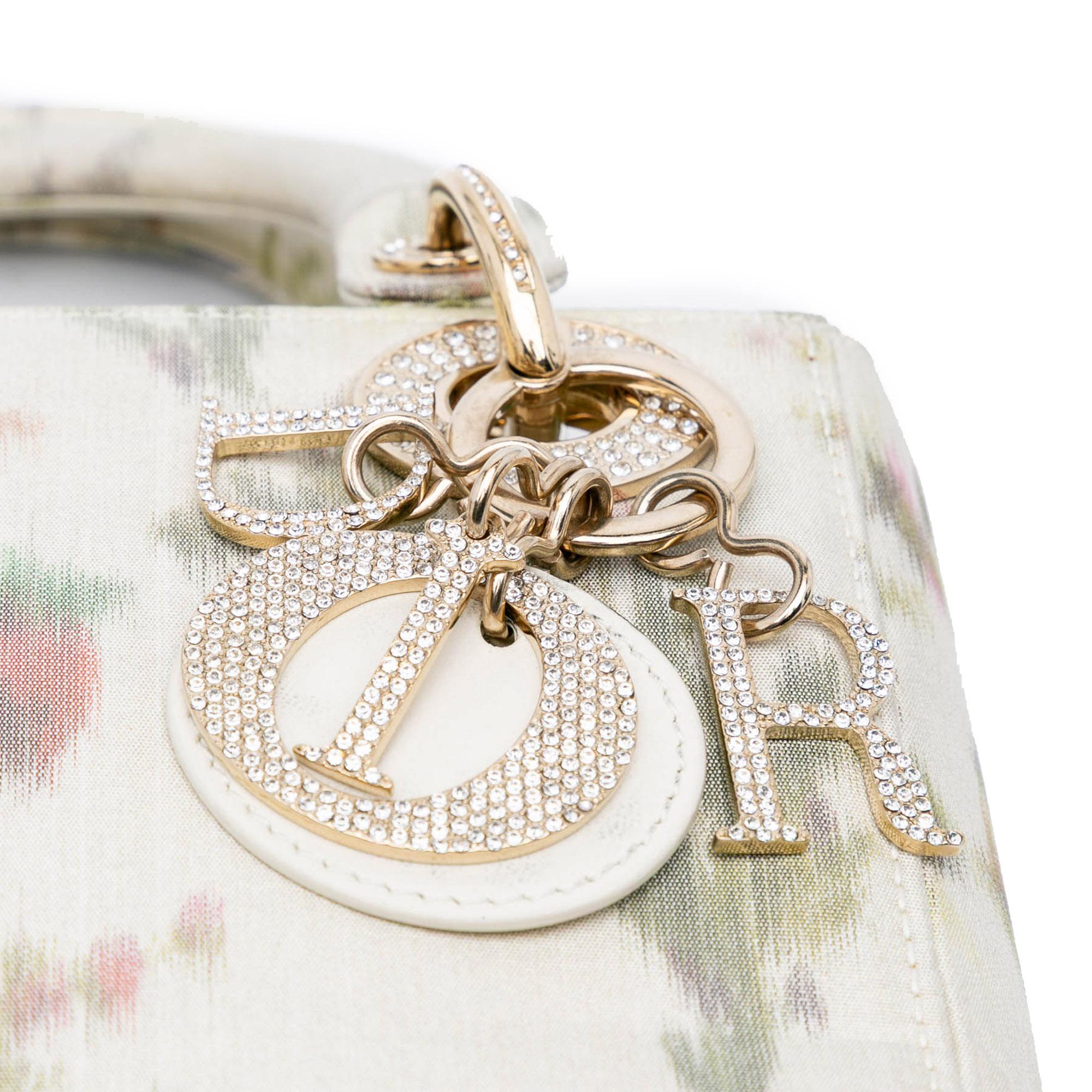 Dior Mini Satin Floral Crystal Lady Dior