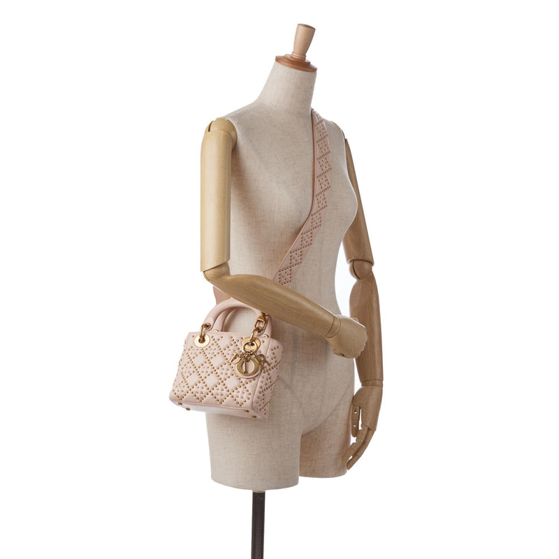 Dior Mini Studded Lambskin Cannage Supple Lady Dior (SHG-Xo4aTr)
