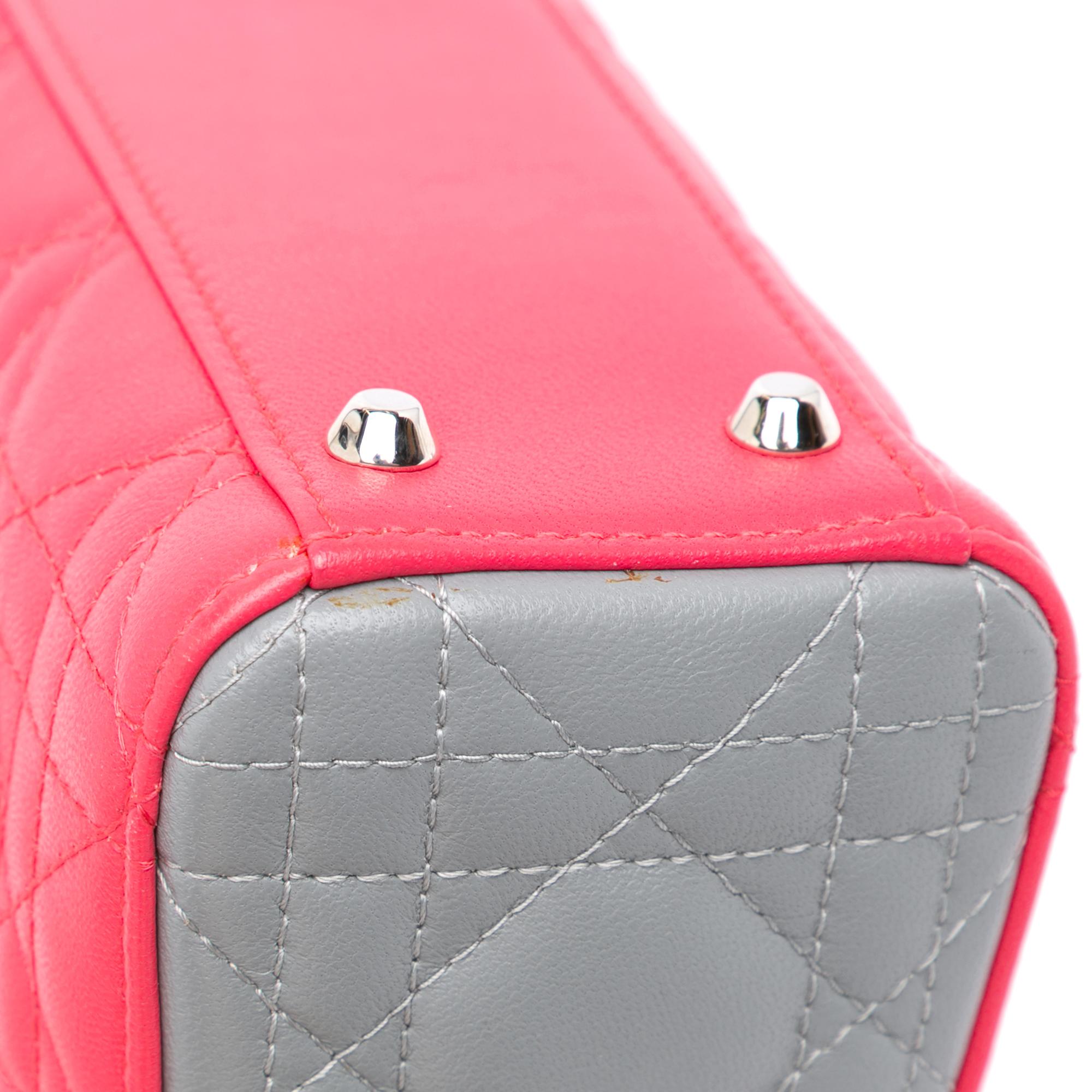 Dior Mini Tricolor Lambskin Cannage Lady Dior