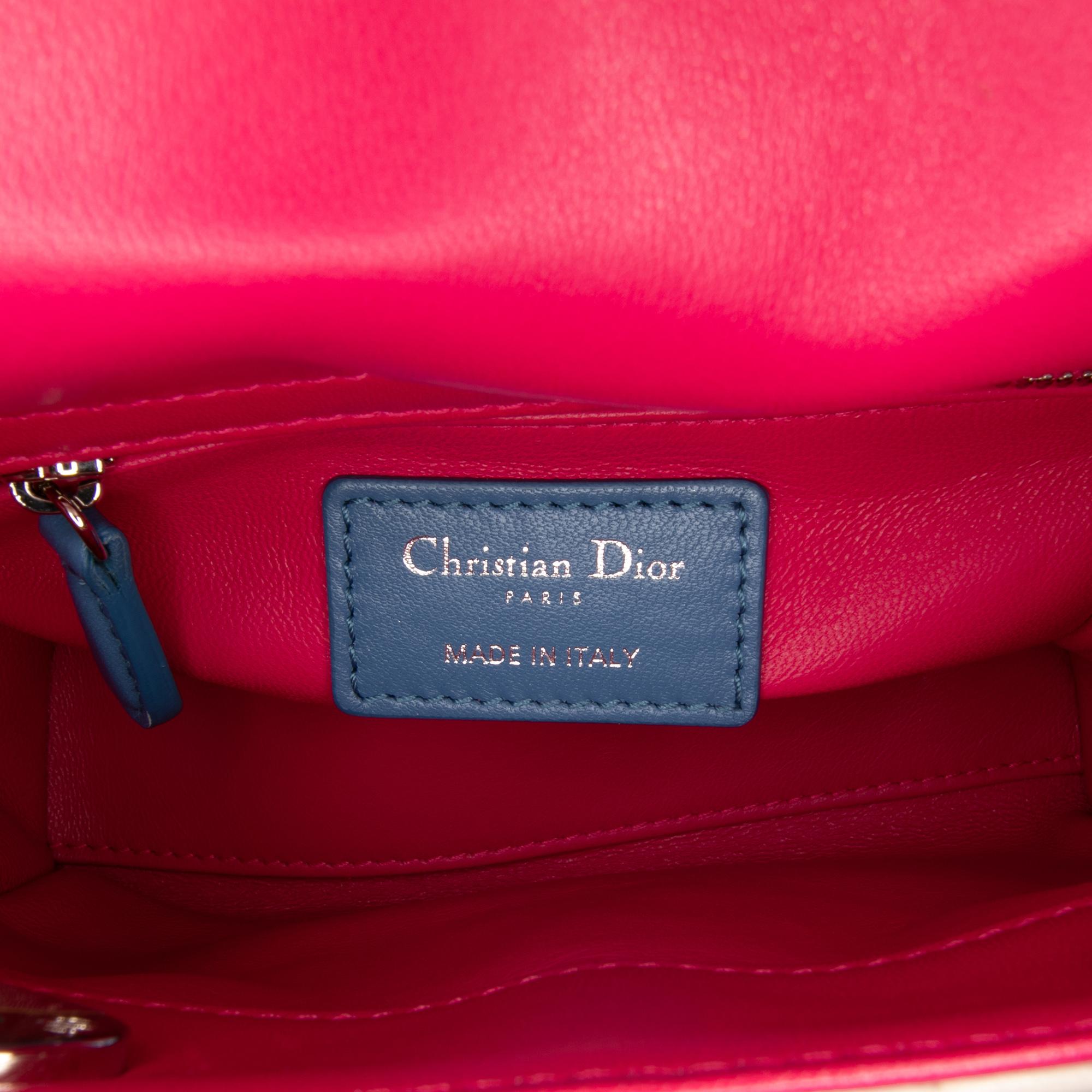Dior Mini Tricolor Lambskin Cannage Lady Dior