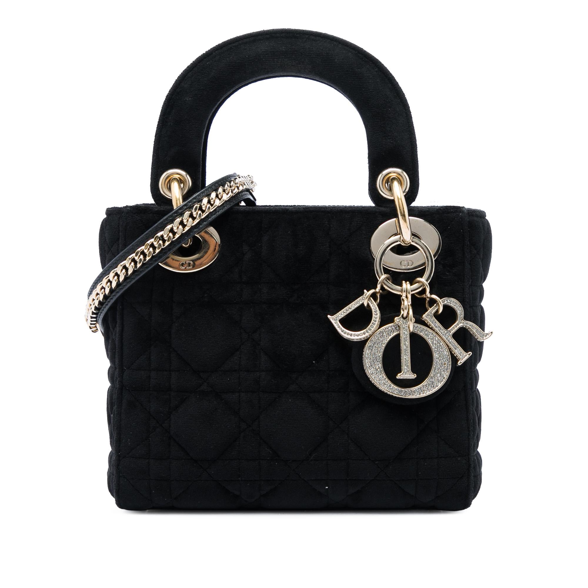 Dior Mini Velvet Cannage Lady Dior
