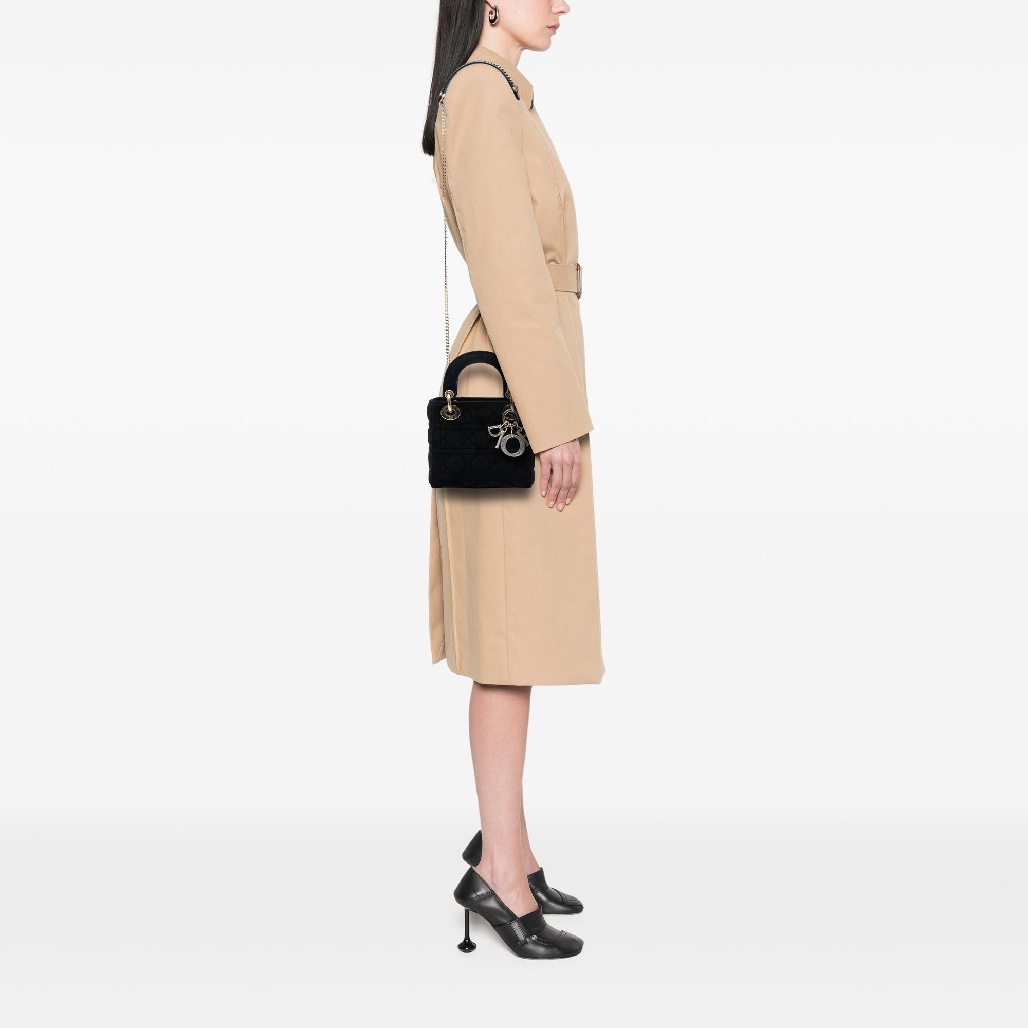 Dior Mini Velvet Cannage Lady Dior