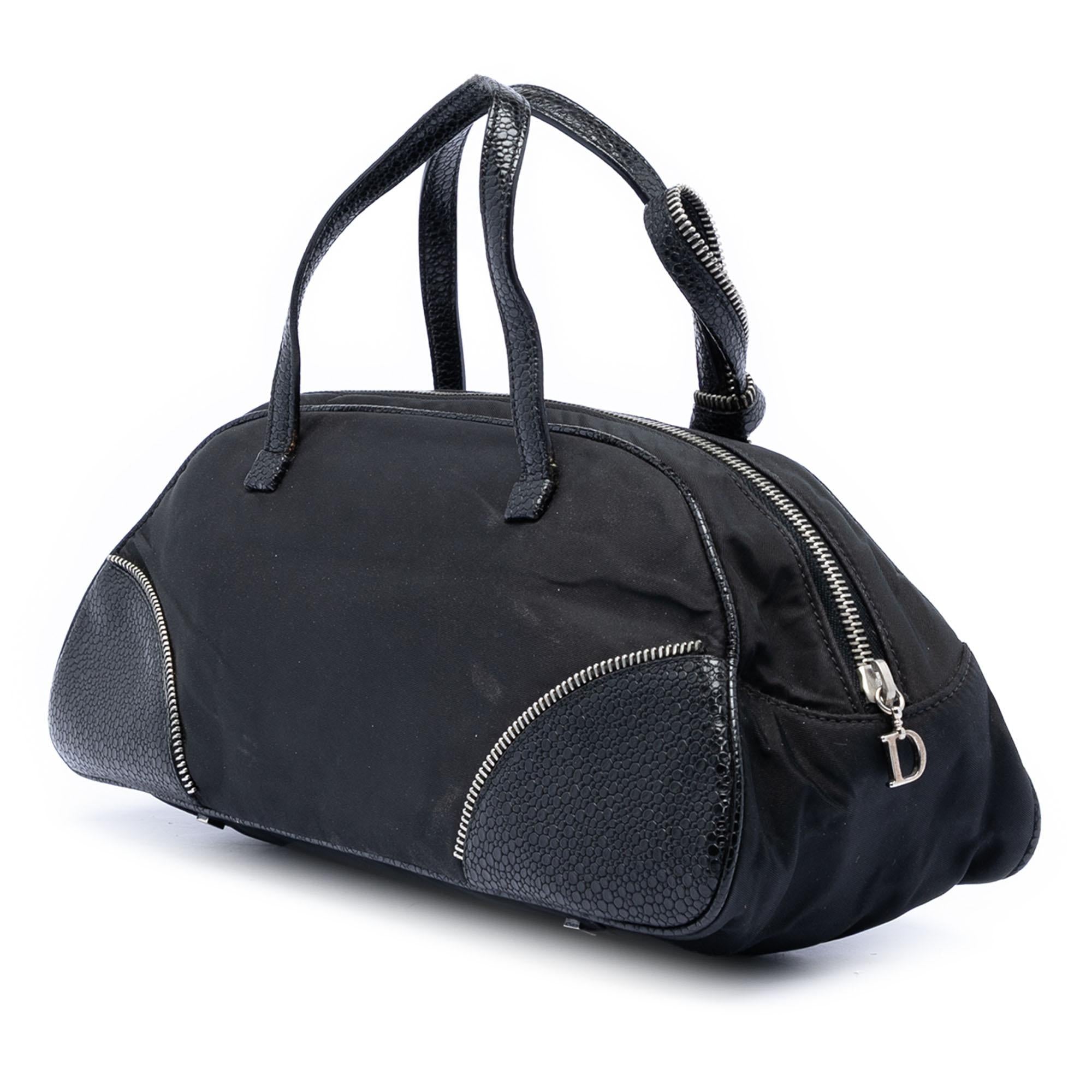 Dior Nylon and Calfskin Bow Handbag