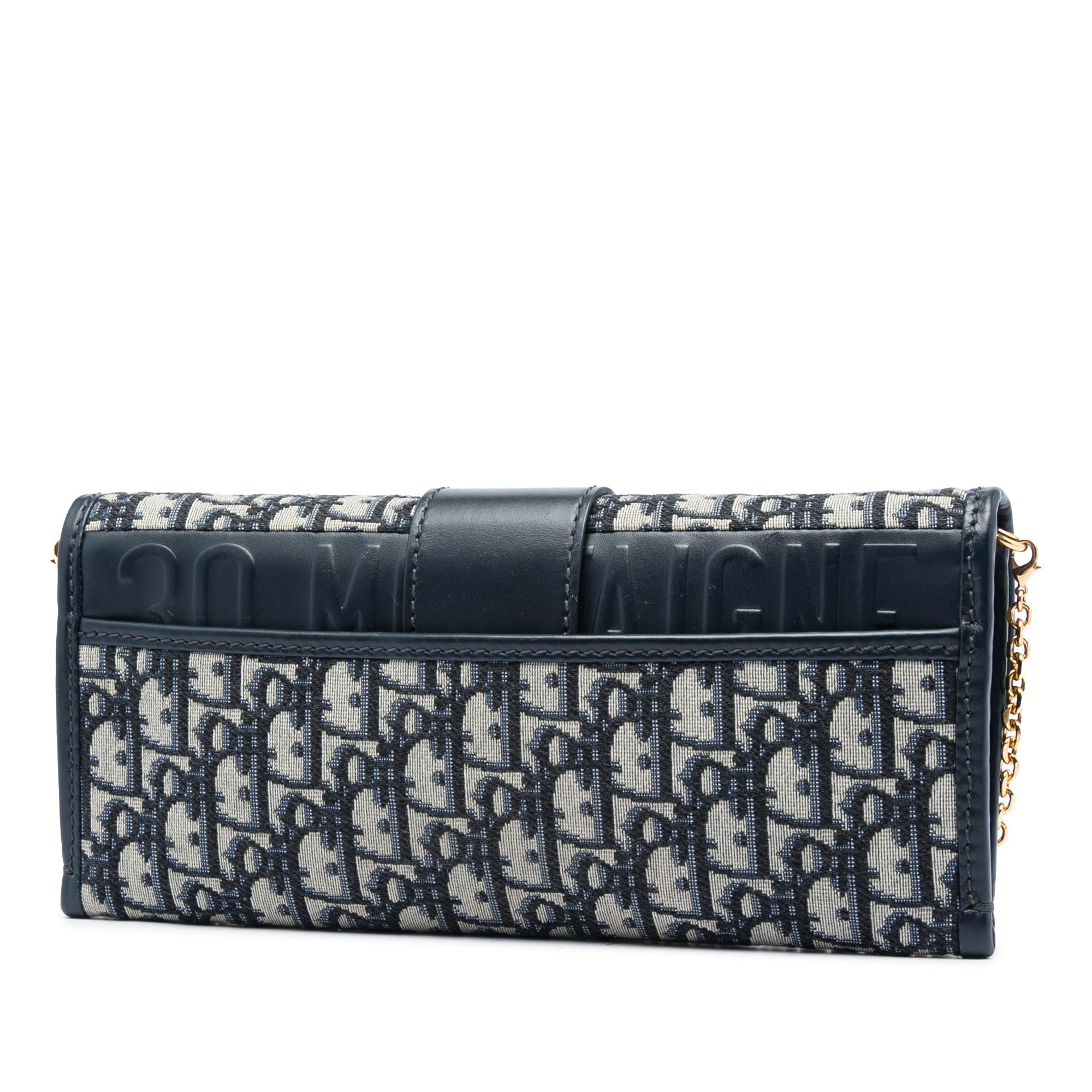 Dior Oblique Canvas 30 Montaigne Clutch With Chain