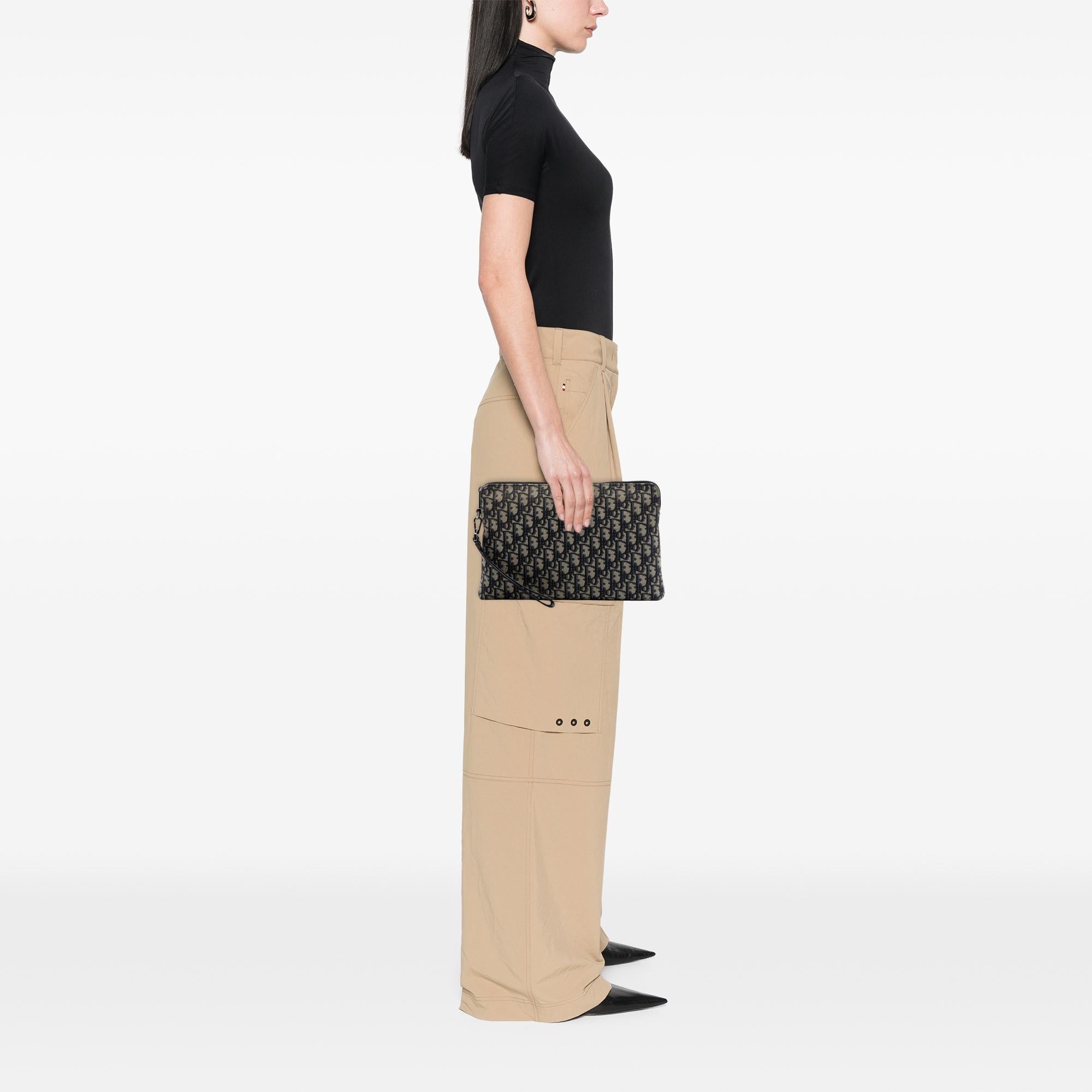 Dior Oblique Canvas A4 Zipped Pouch