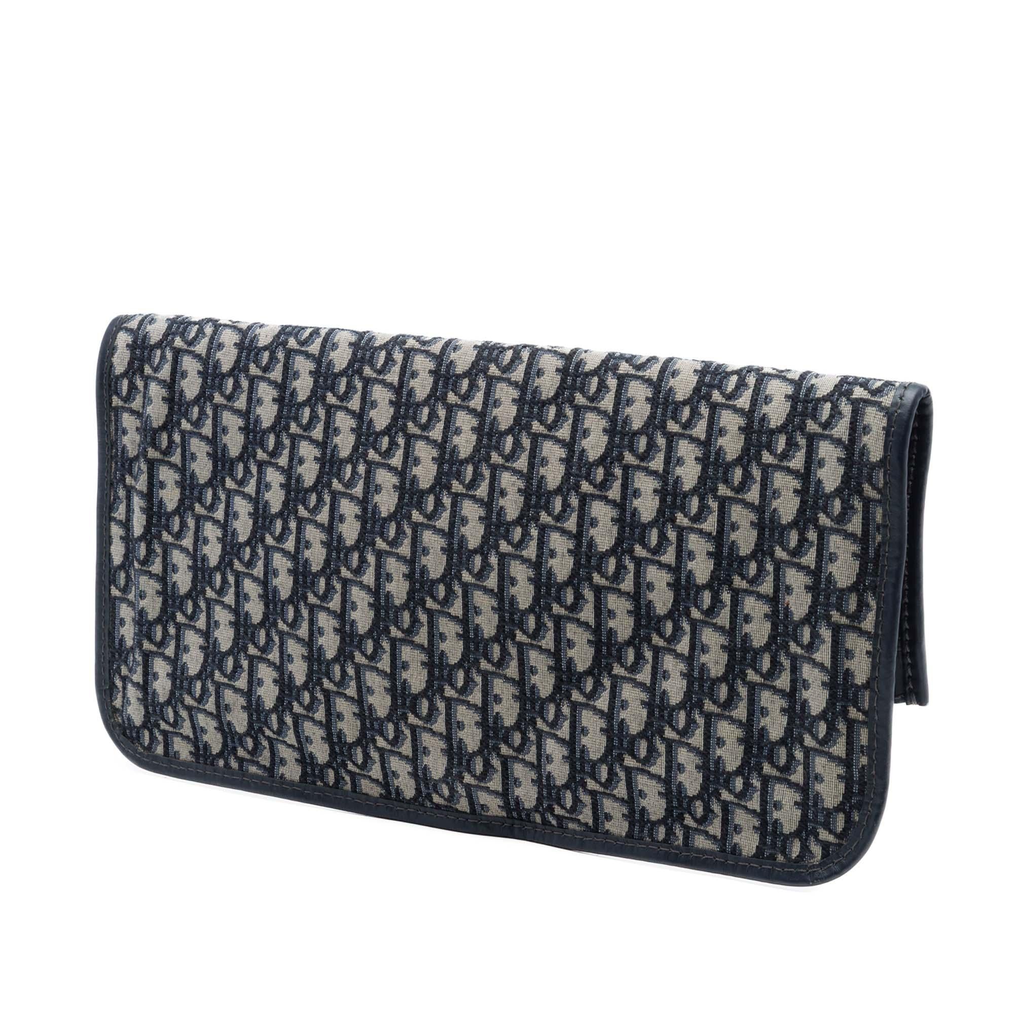 Dior Oblique Canvas Fold Over Clutch