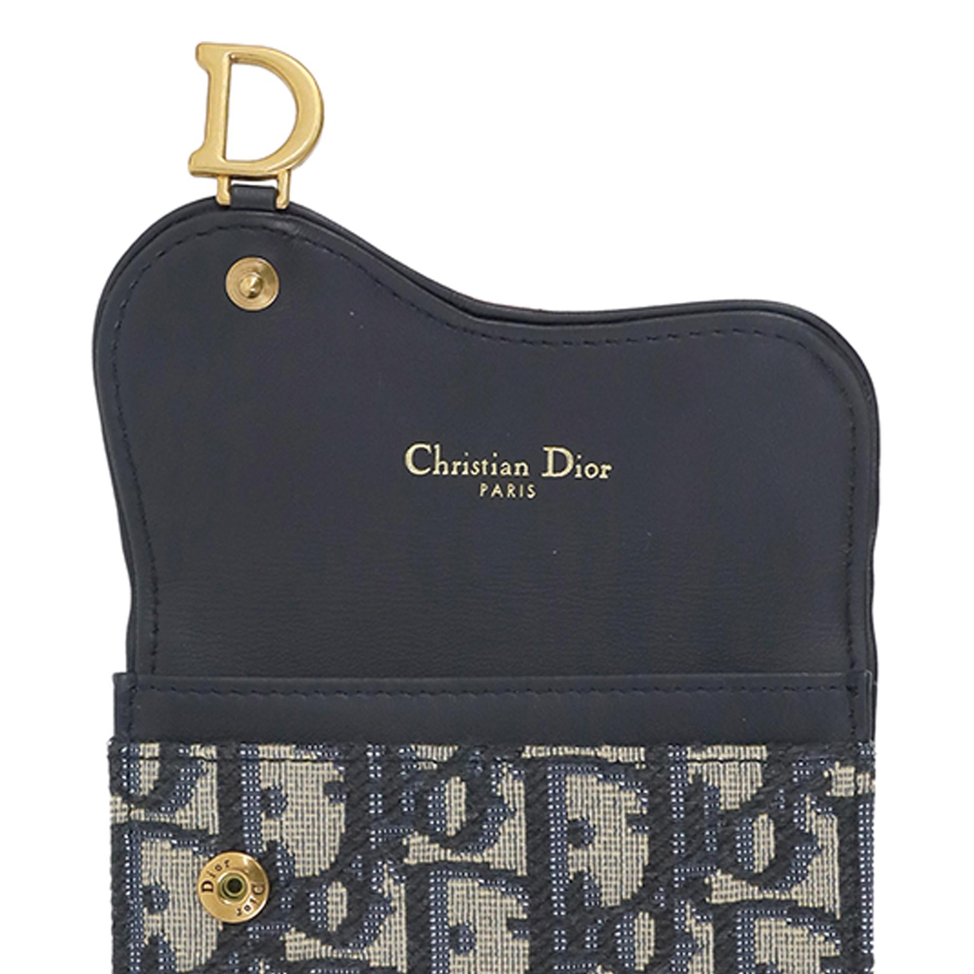 Dior Oblique Canvas Saddle Card Holder
