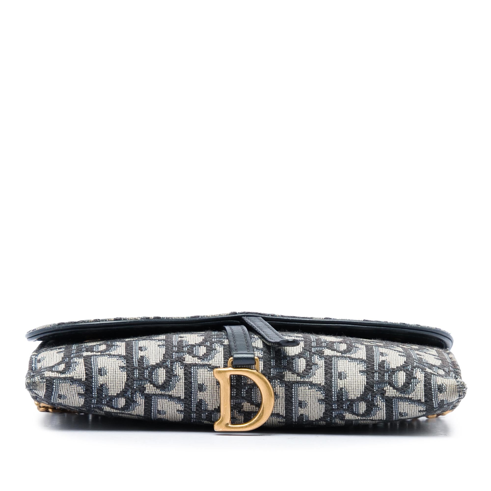 Dior Oblique Canvas Saddle Wallet On Chain