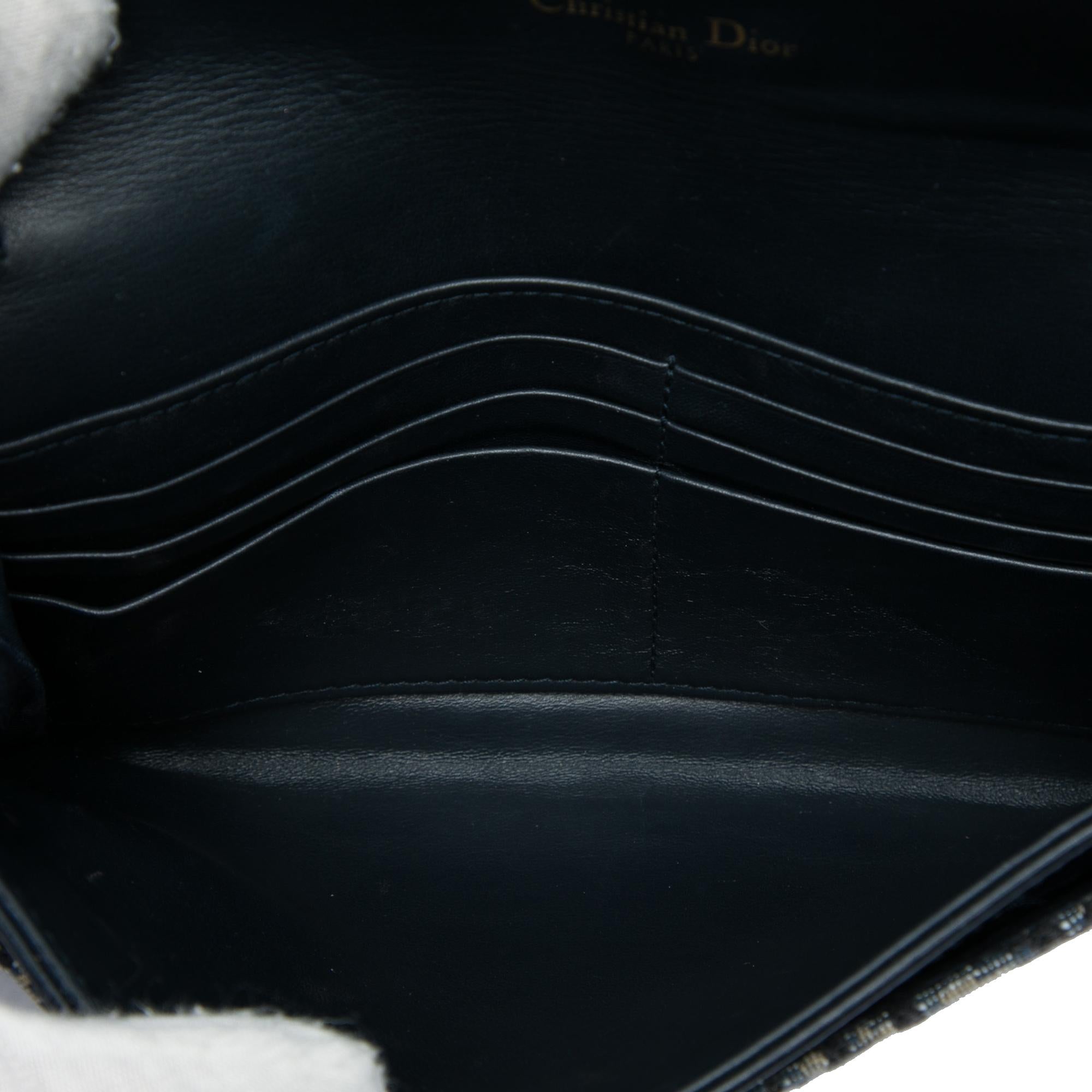 Dior Oblique Canvas Saddle Wallet On Chain