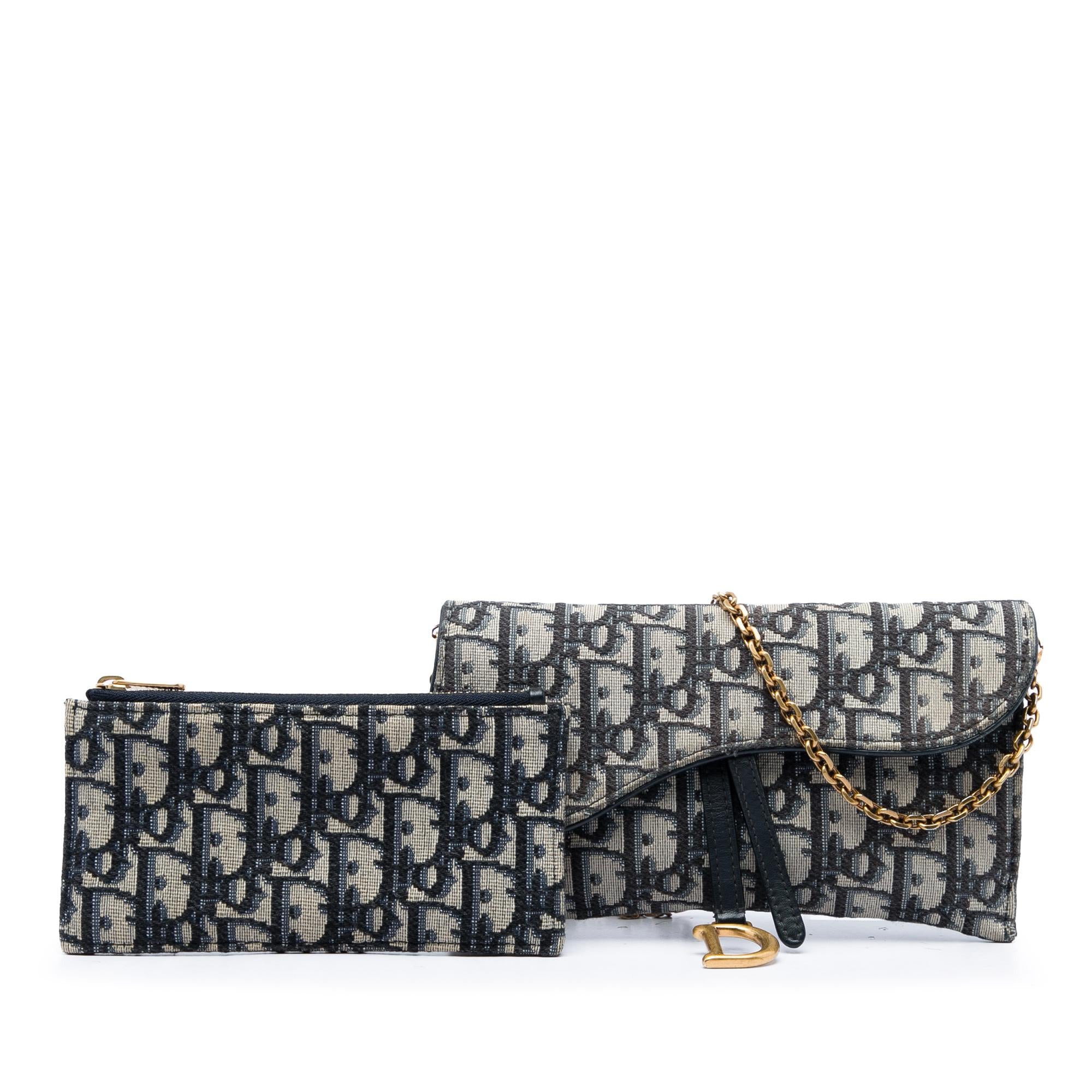 Dior Oblique Canvas Saddle Wallet On Chain