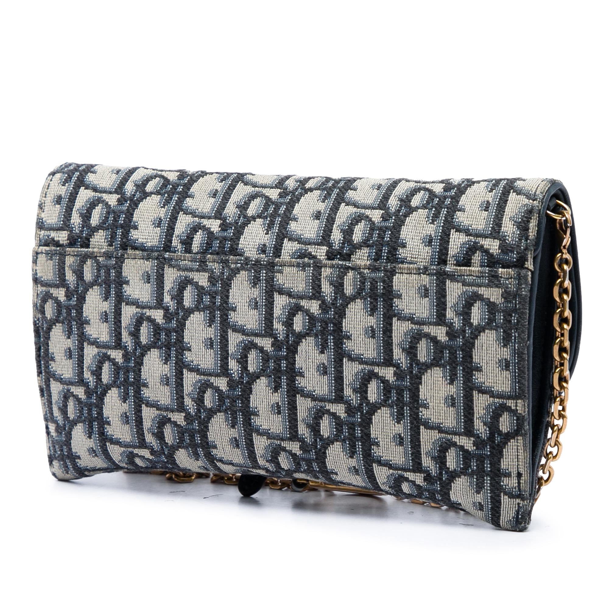 Dior Oblique Canvas Saddle Wallet On Chain