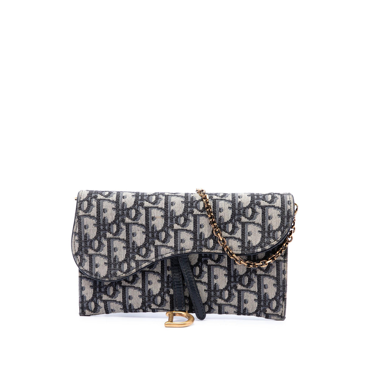 Dior Oblique Canvas Saddle Wallet On Chain
