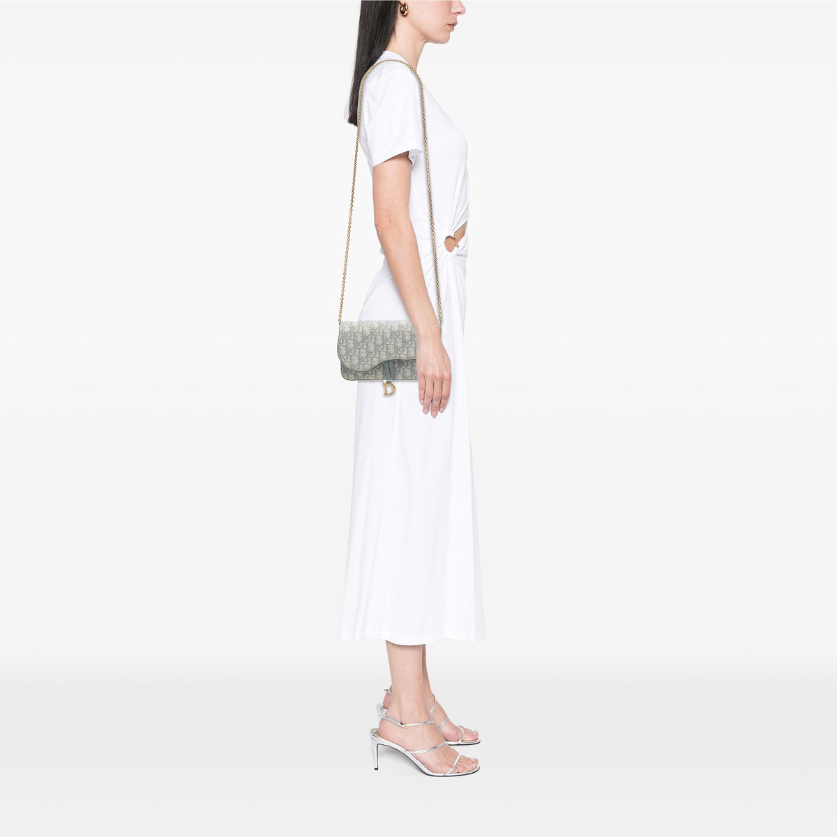 Dior Oblique Canvas Saddle Wallet On Chain