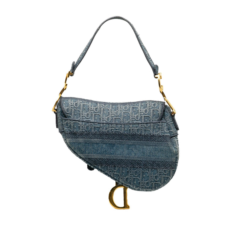 Dior Oblique Denim Saddle Bag (SHG-tFXGoz)