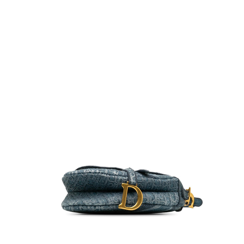 Dior Oblique Denim Saddle Bag (SHG-bhe25J)