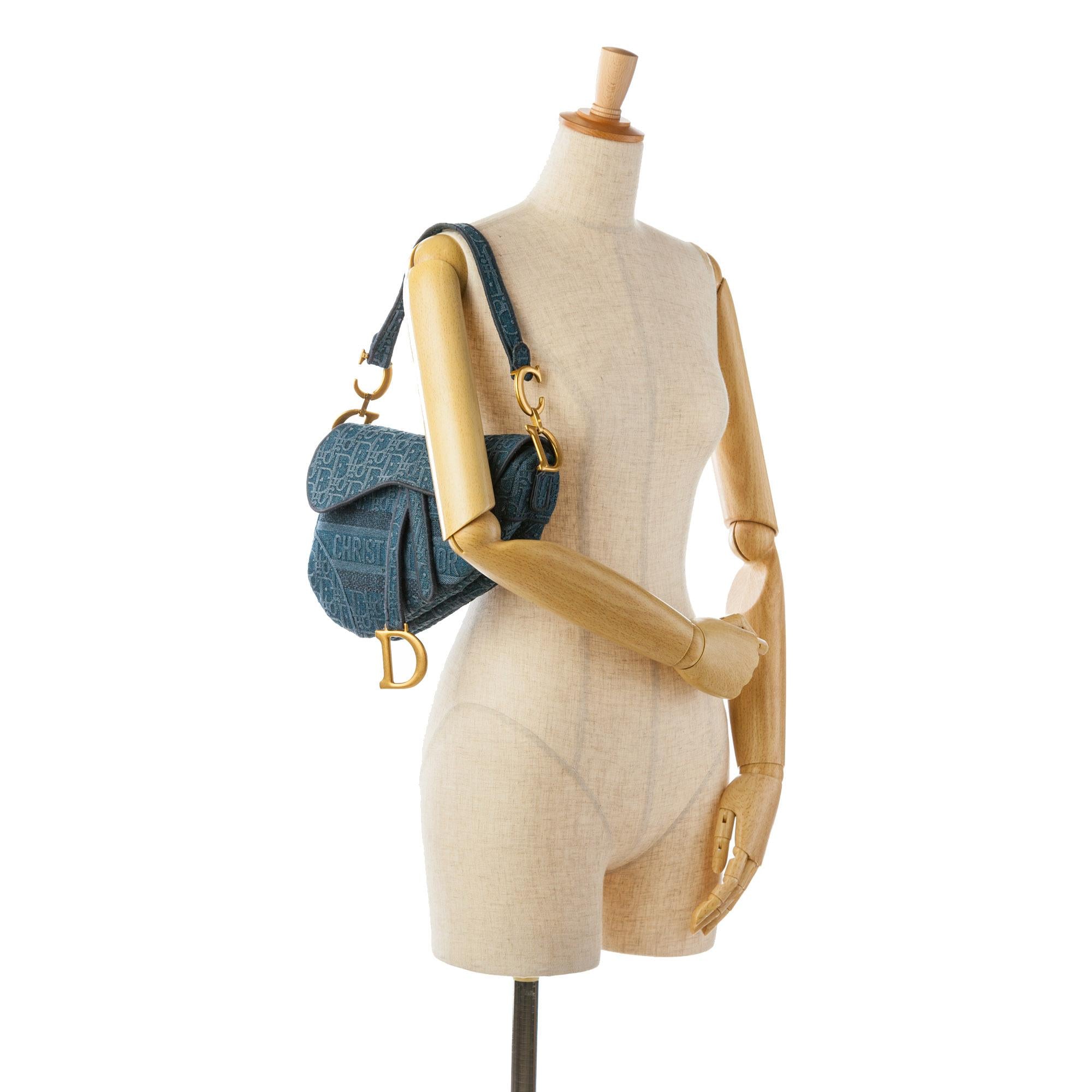 Dior Oblique Denim Saddle Bag (SHG-2rS5TK)