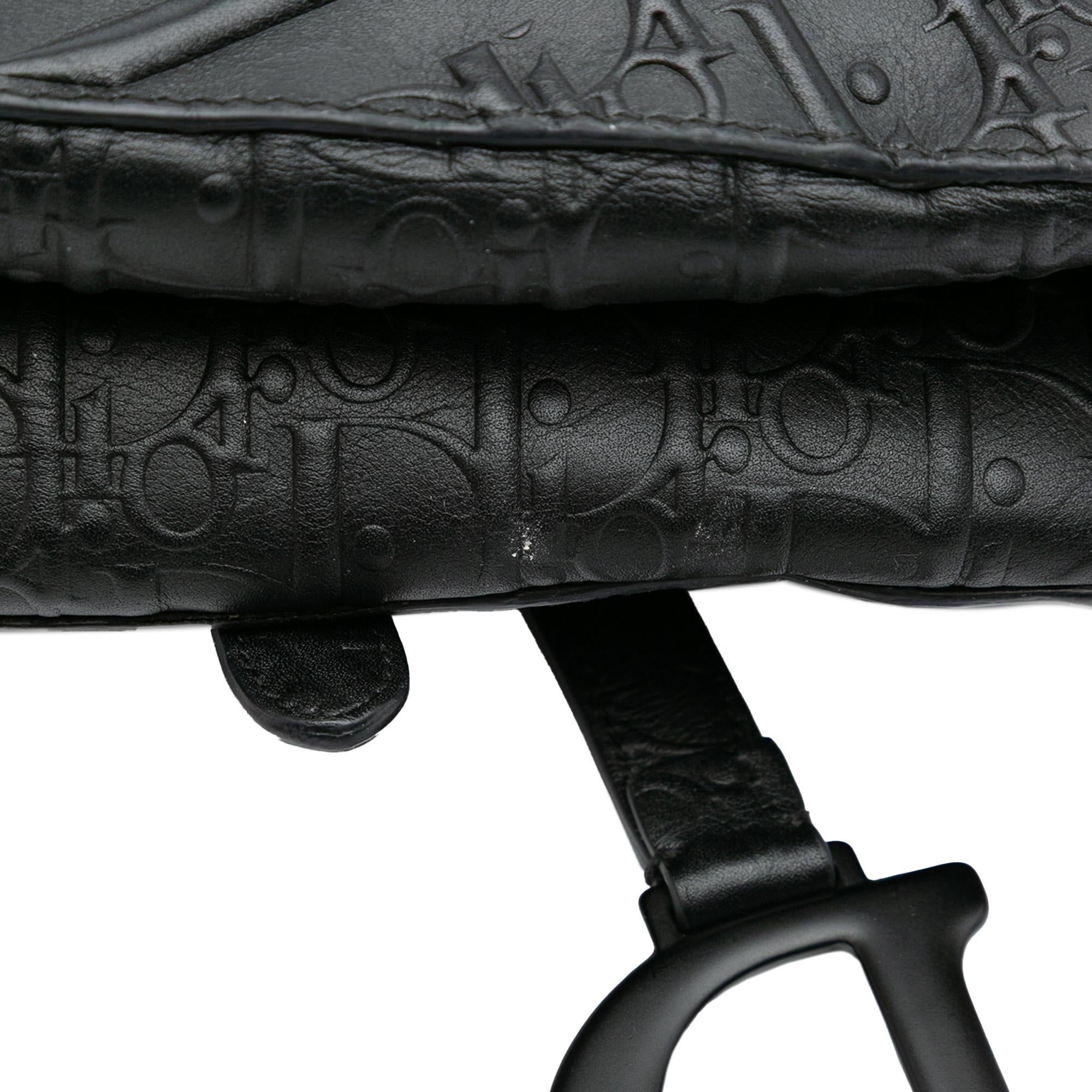 Dior Oblique Embossed Calfskin Saddle Bag
