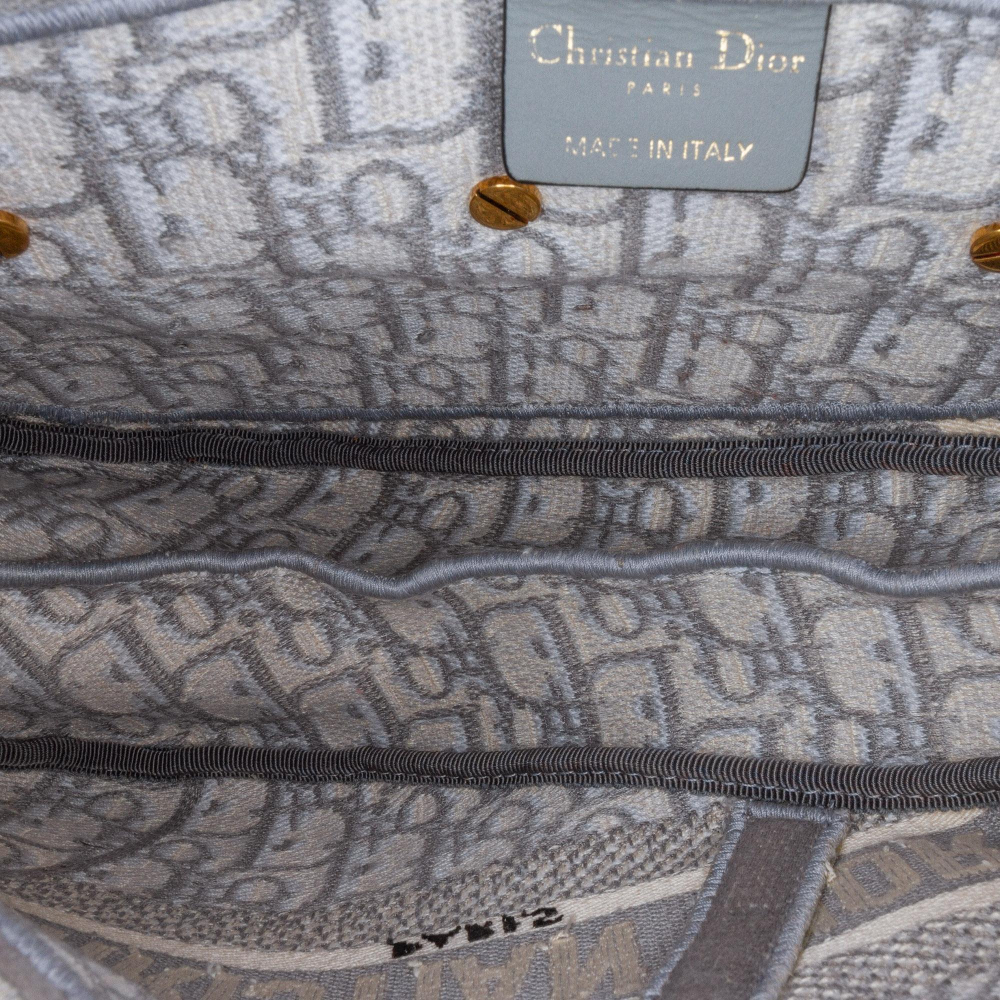 Dior Oblique Embroidered Canvas Saddle Bag