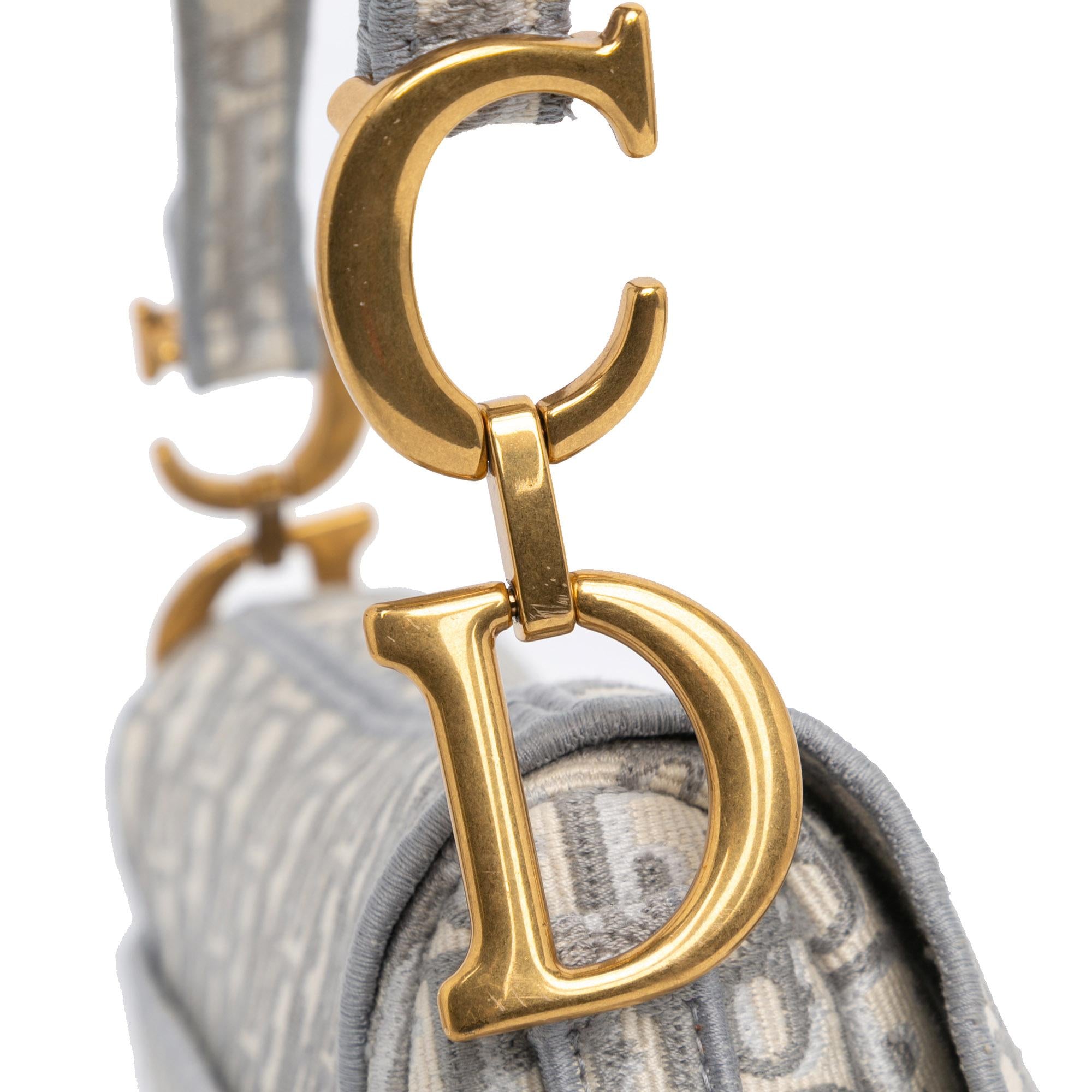 Dior Oblique Embroidered Canvas Saddle Bag