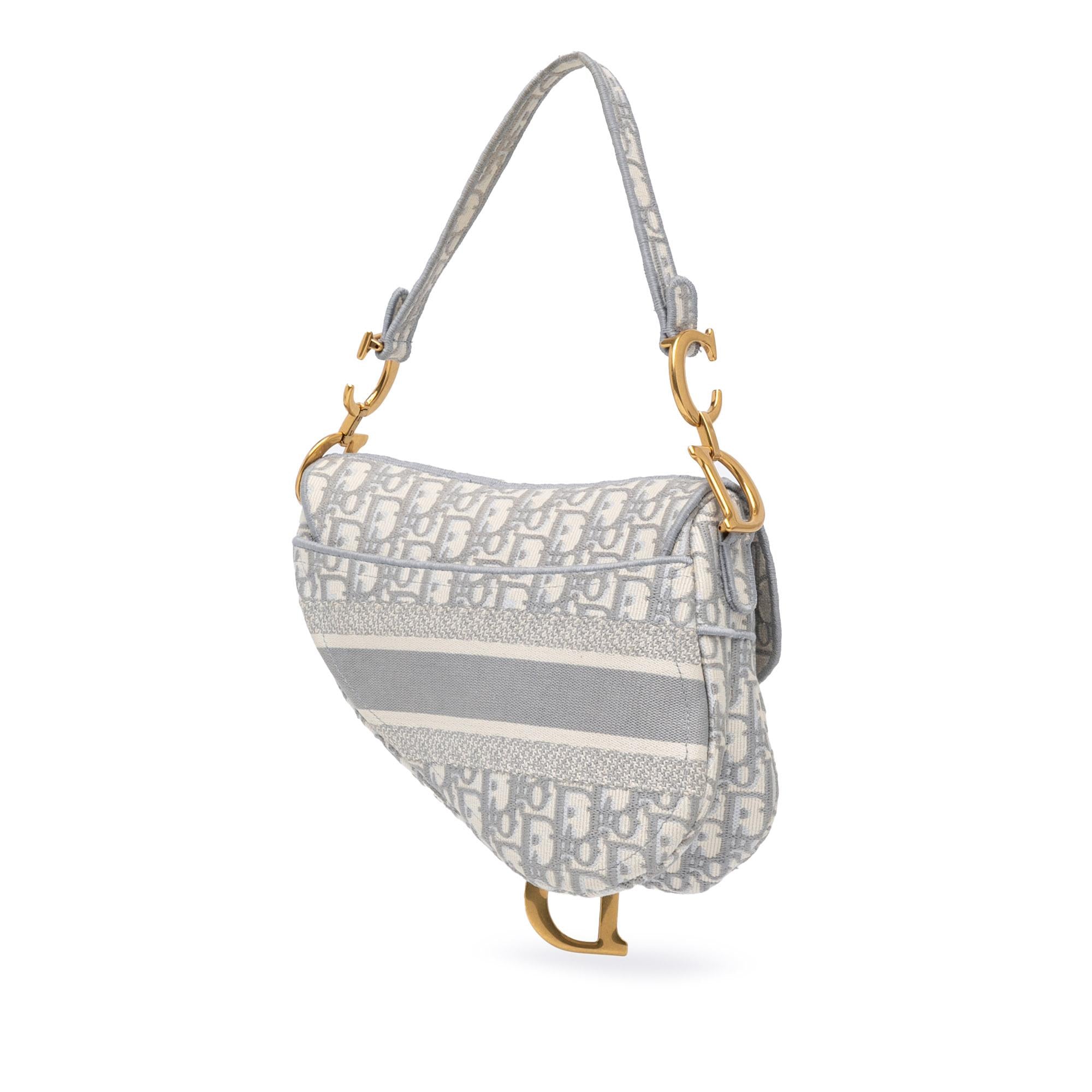 Dior Oblique Embroidered Canvas Saddle Bag