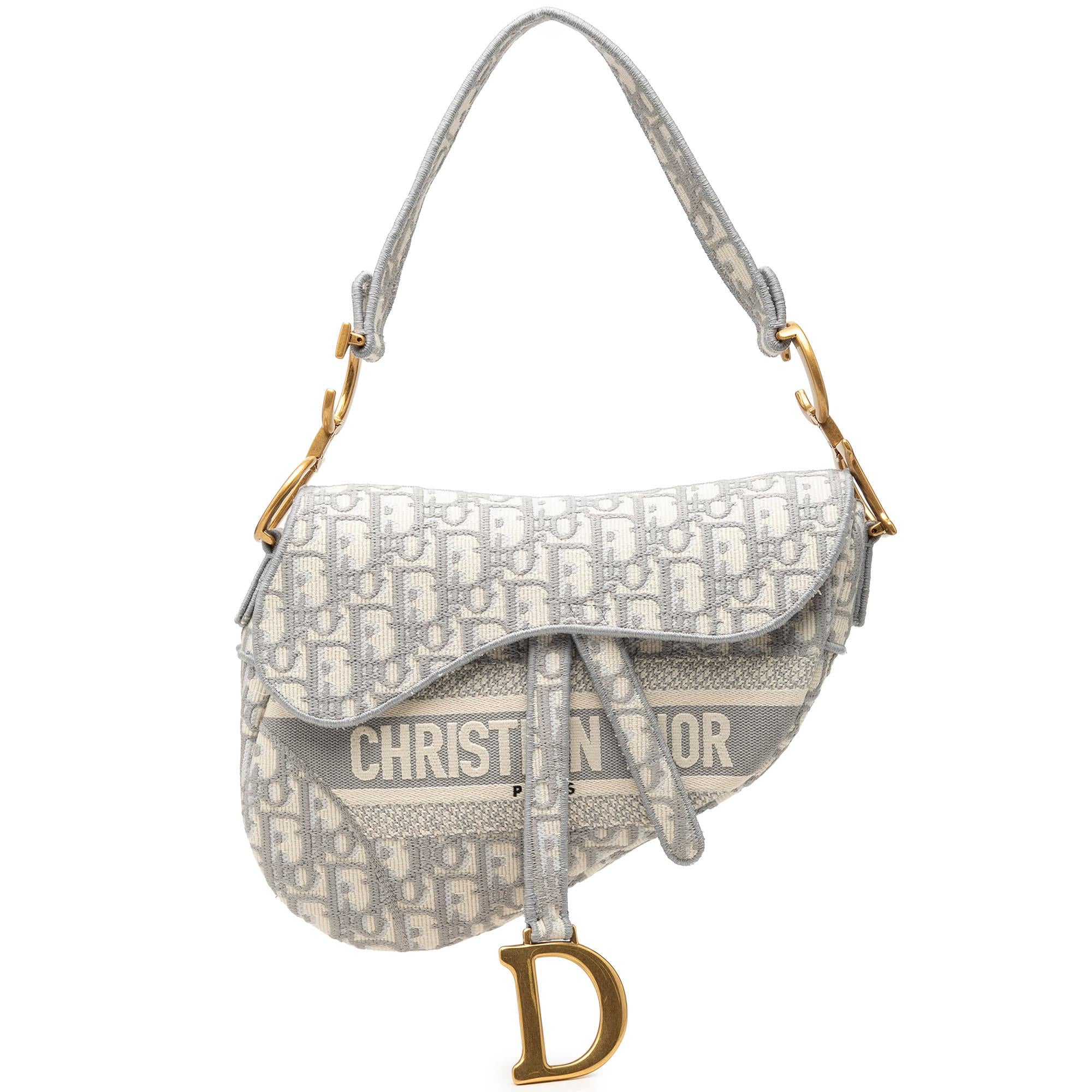 Dior Oblique Embroidered Canvas Saddle Bag