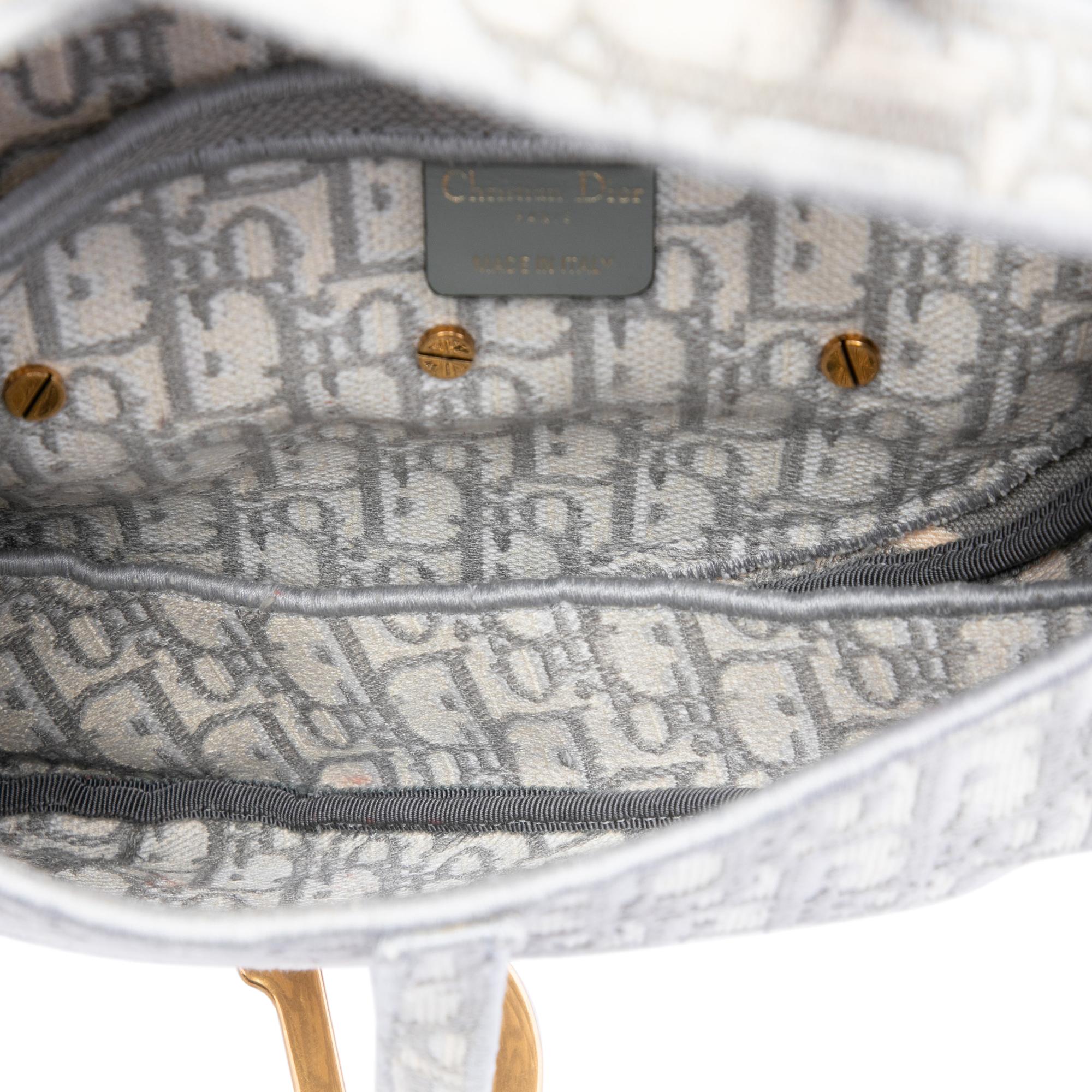 Dior Oblique Embroidered Canvas Saddle Bag