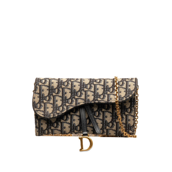 Dior Oblique Saddle Wallet On Chain (SHG-R0QMx8)