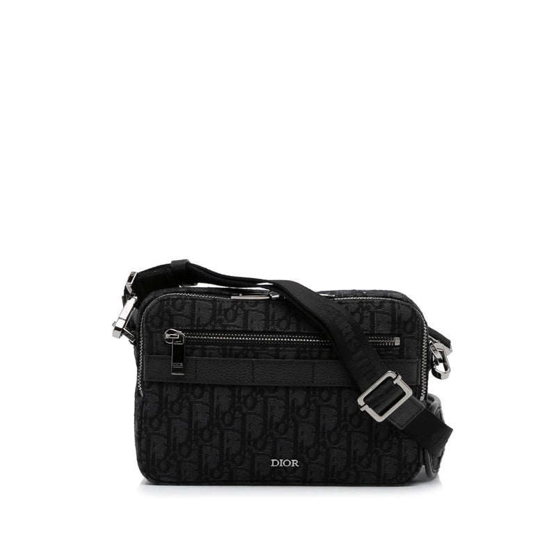 Christian Dior Oblique Safari Messenger Bag Black Beige