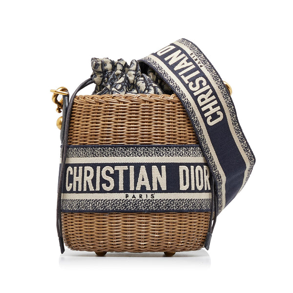 Dior Oblique Wicker Bucket Bag (SHG-o1Sr1Y)