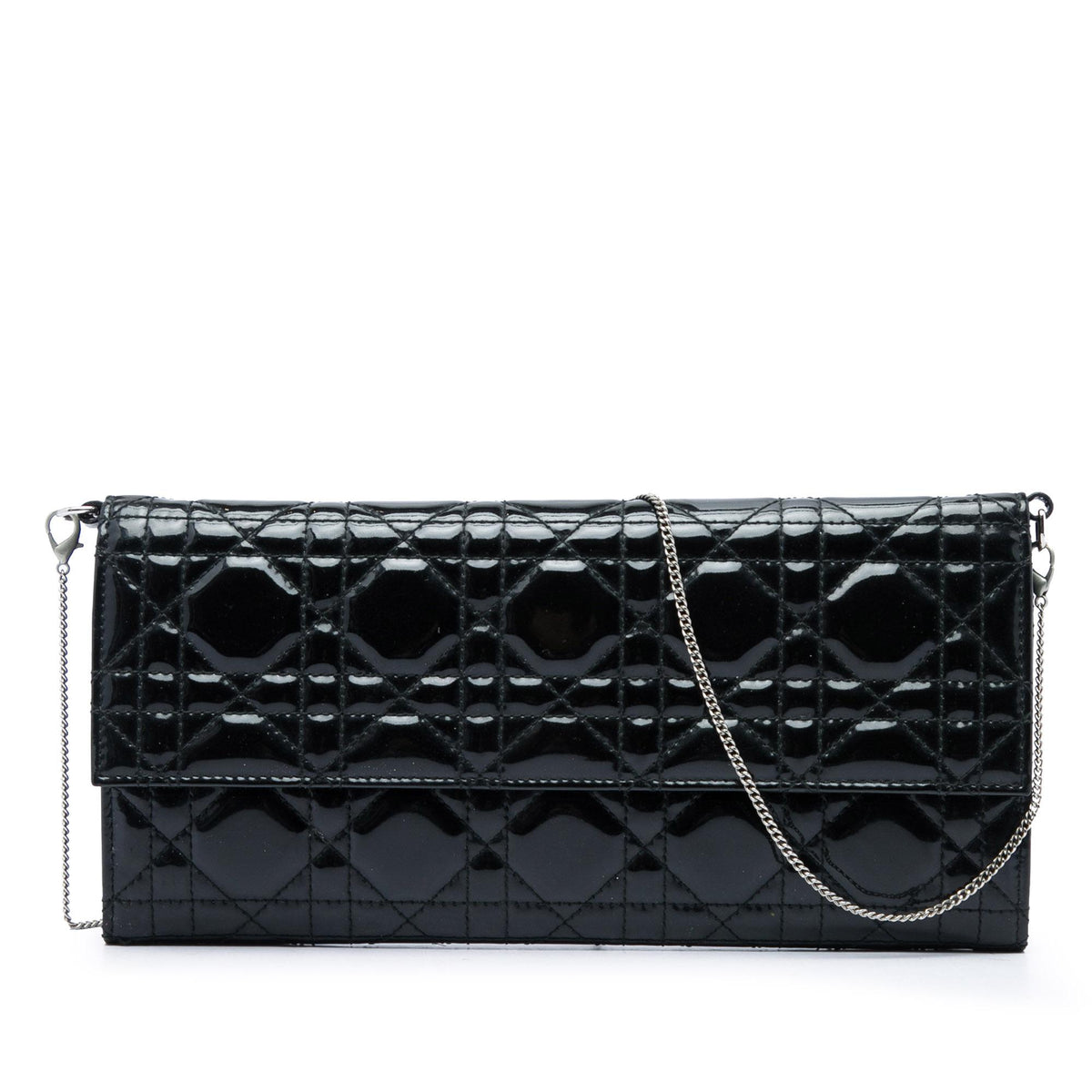 Dior Patent Cannage Clutch with Chain