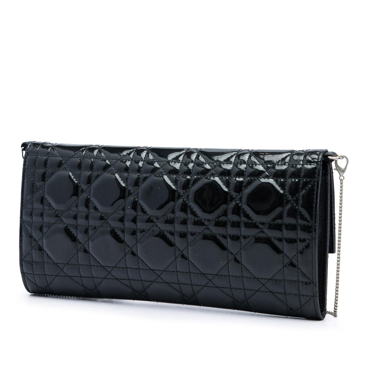 Dior Patent Cannage Clutch with Chain