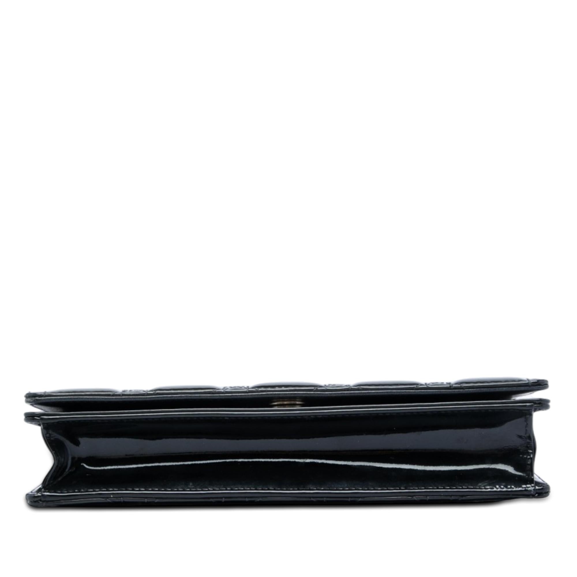 Dior Patent Cannage Lady Dior Chain Convertible Clutch