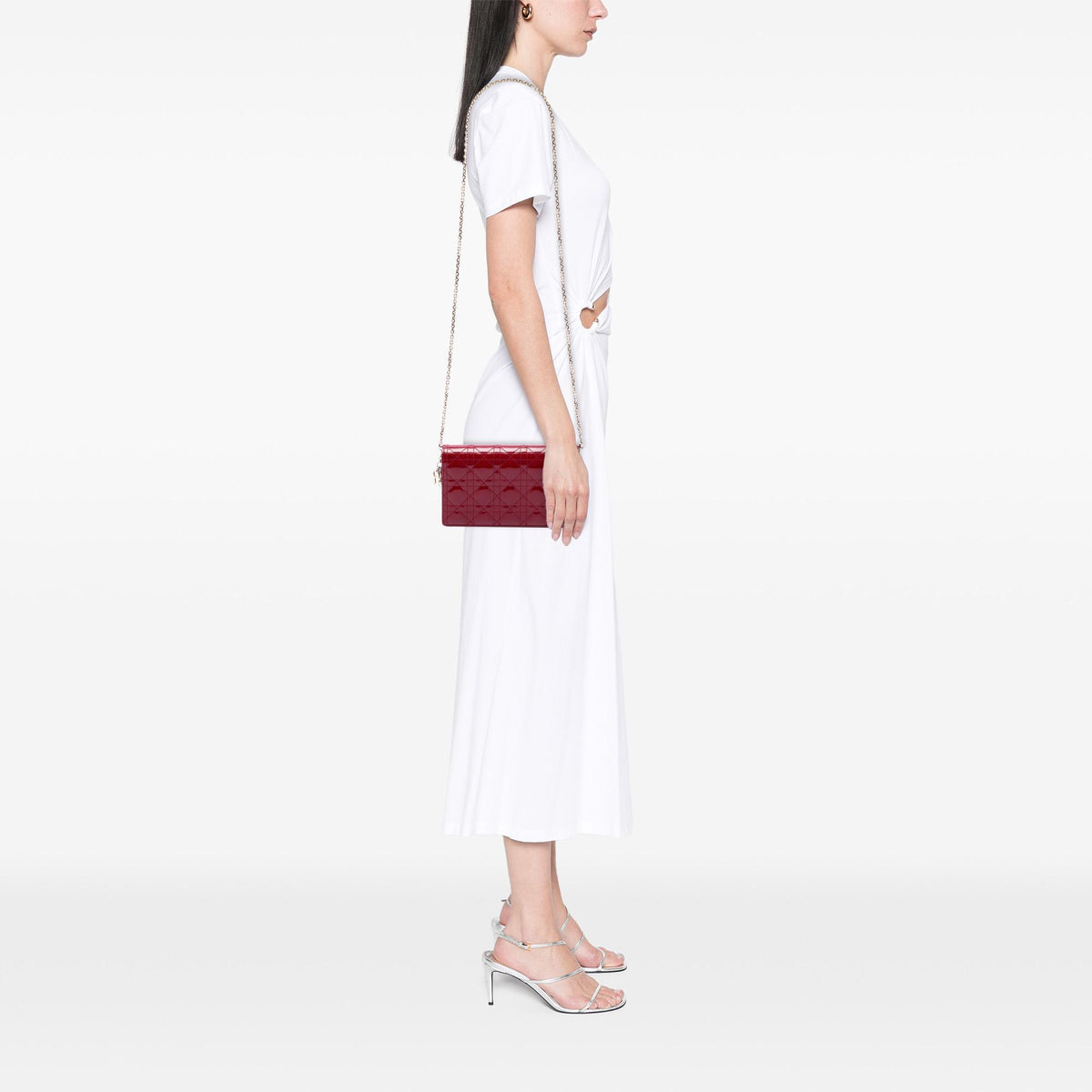 Dior Patent Cannage Lady Dior Chain Convertible Clutch