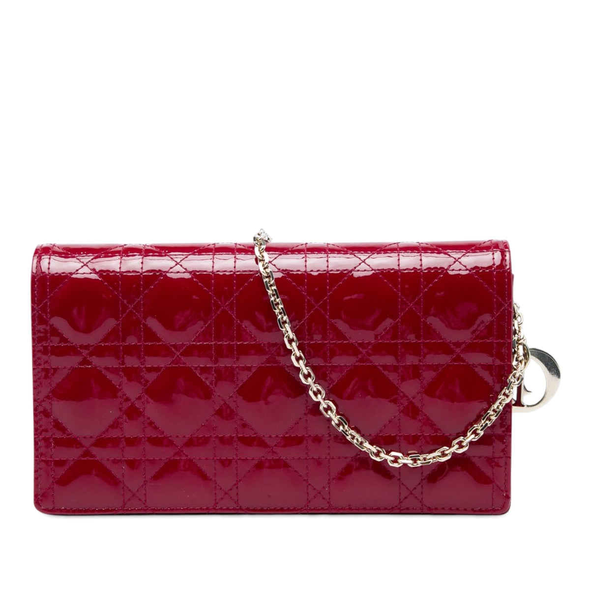 Dior Patent Cannage Lady Dior Chain Convertible Clutch