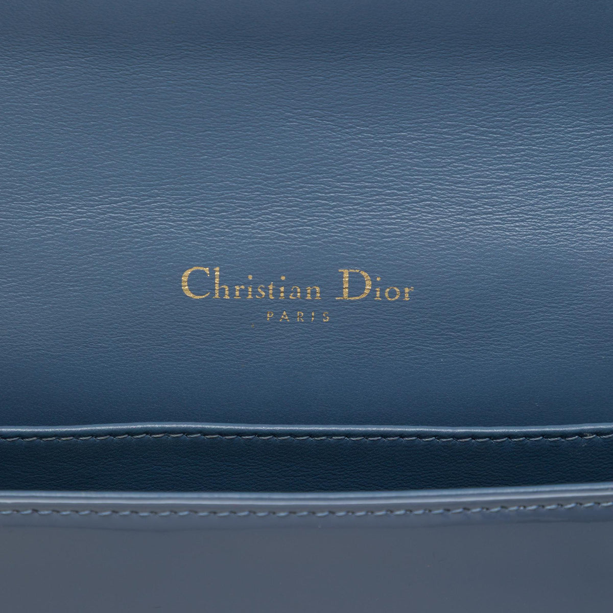 Dior Patent Cannage Lady Dior Pouch with Chain
