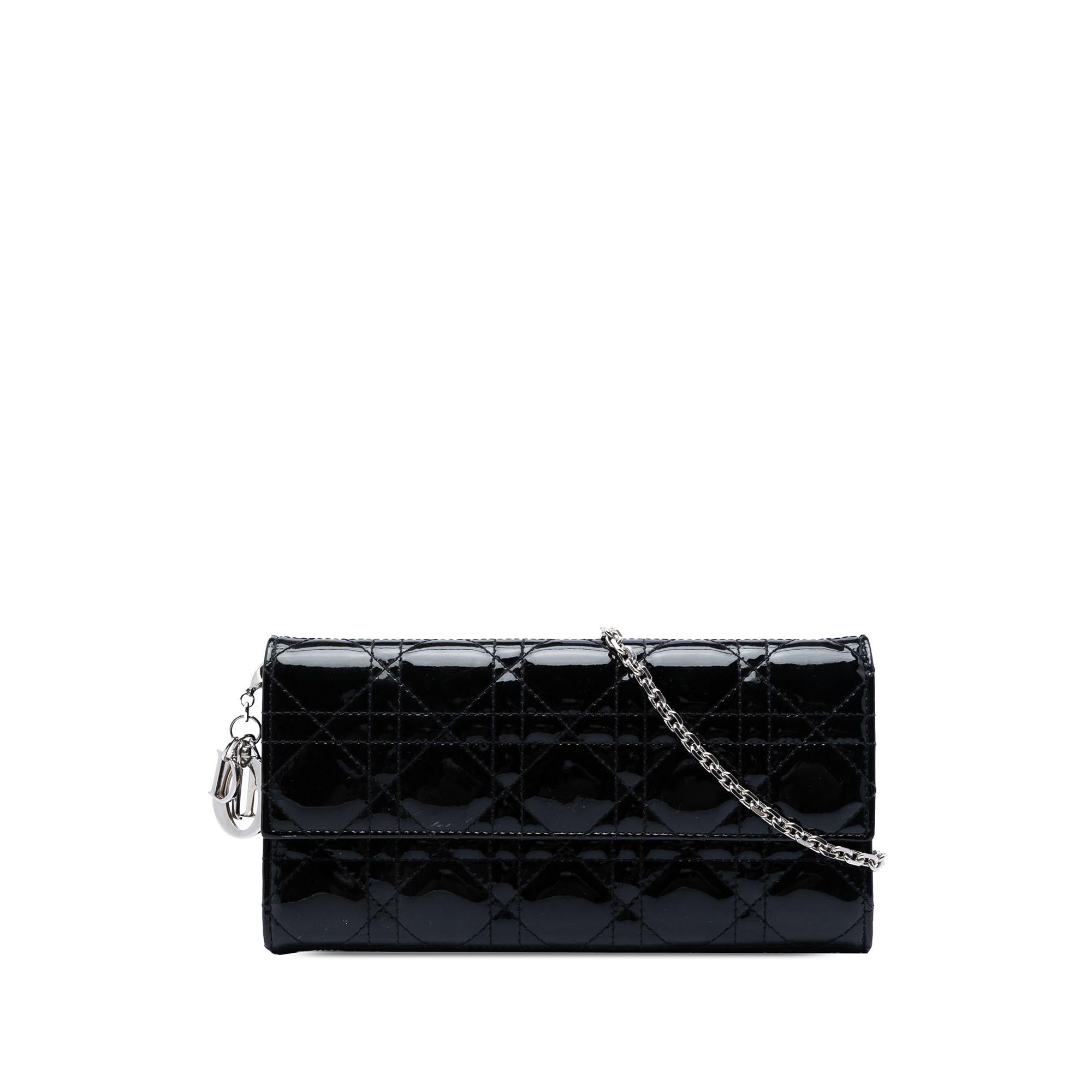 Dior Patent Cannage Lady Dior Wallet On Chain