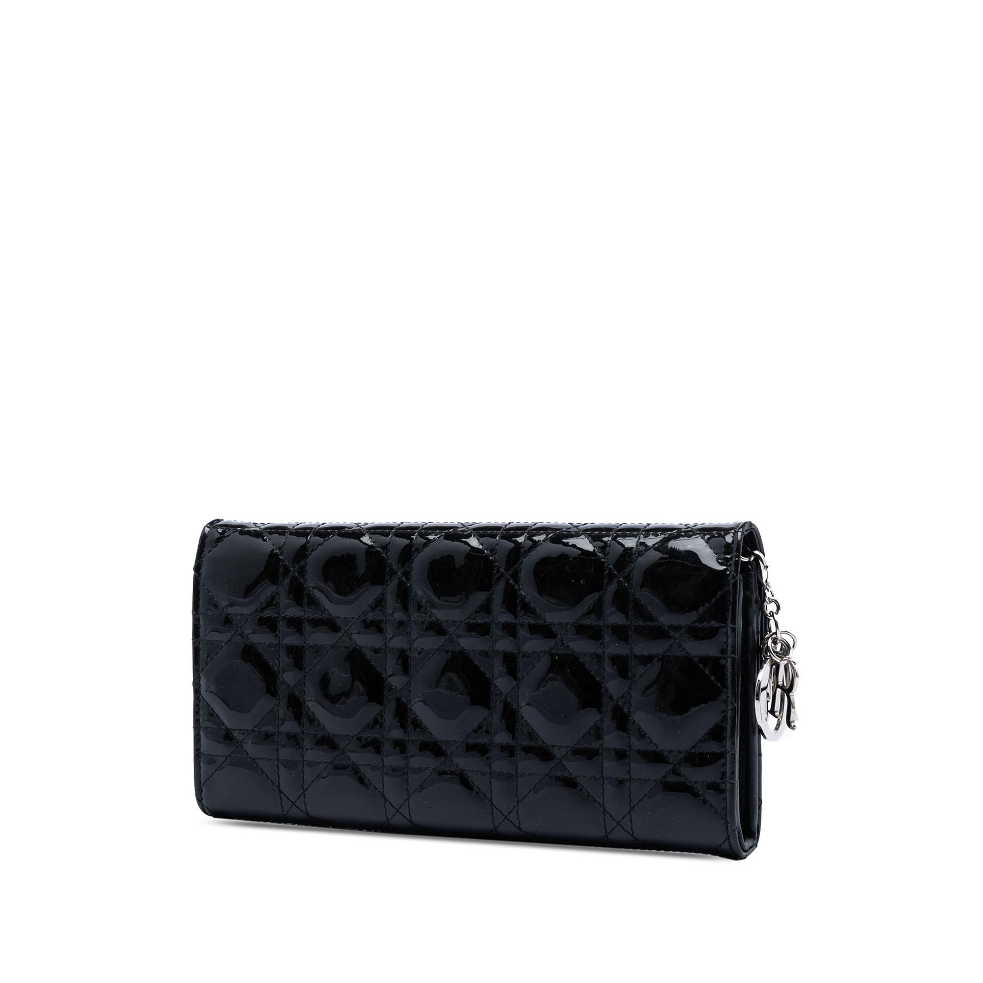 Dior Patent Cannage Lady Dior Wallet On Chain