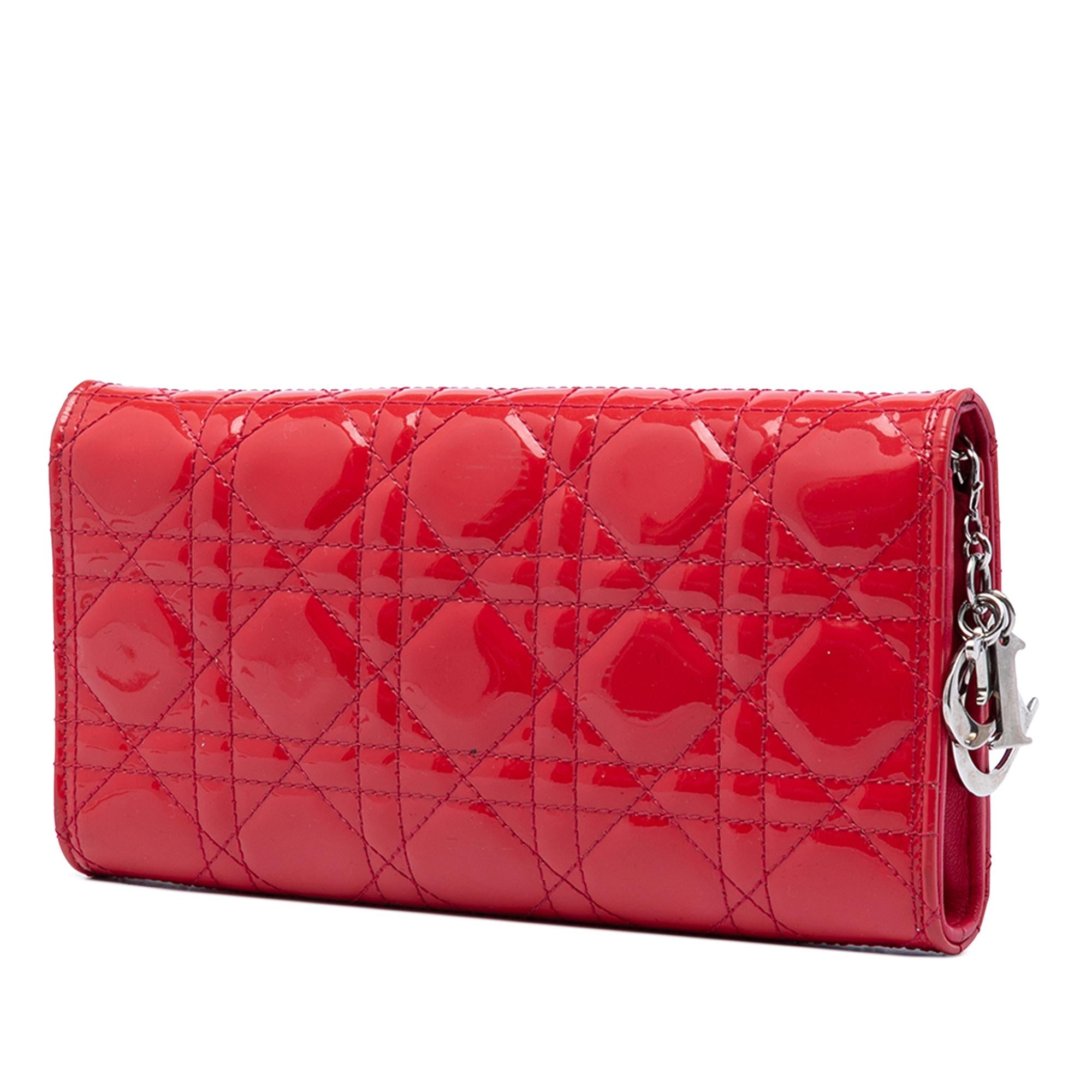 Dior Patent Cannage Lady Dior Wallet On Chain