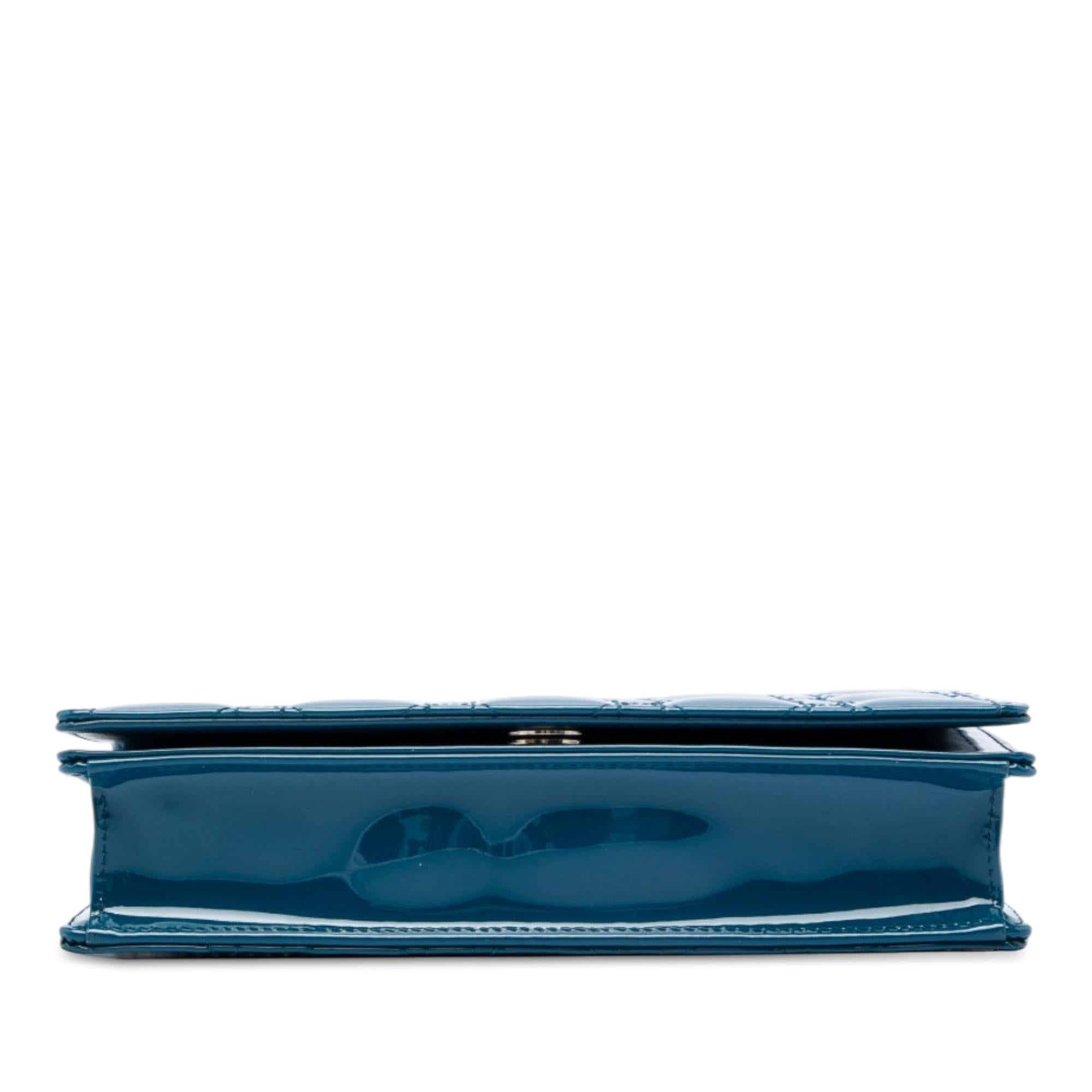 Dior Patent Cannage Lady Dior Wallet On Chain