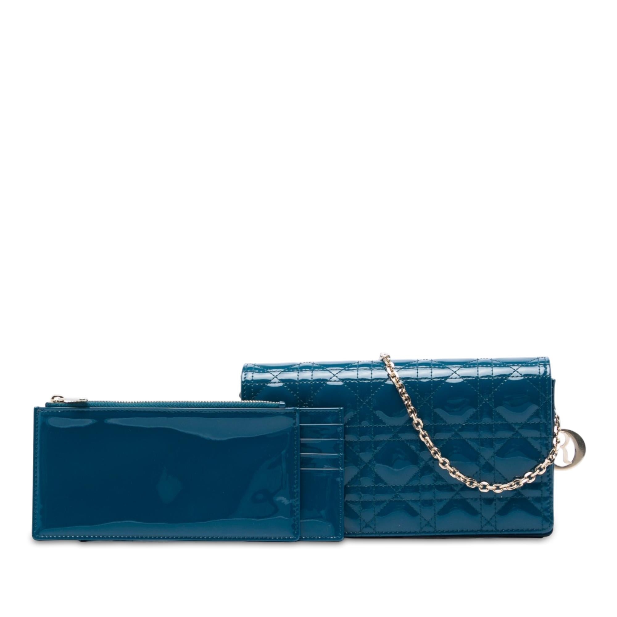 Dior Patent Cannage Lady Dior Wallet On Chain